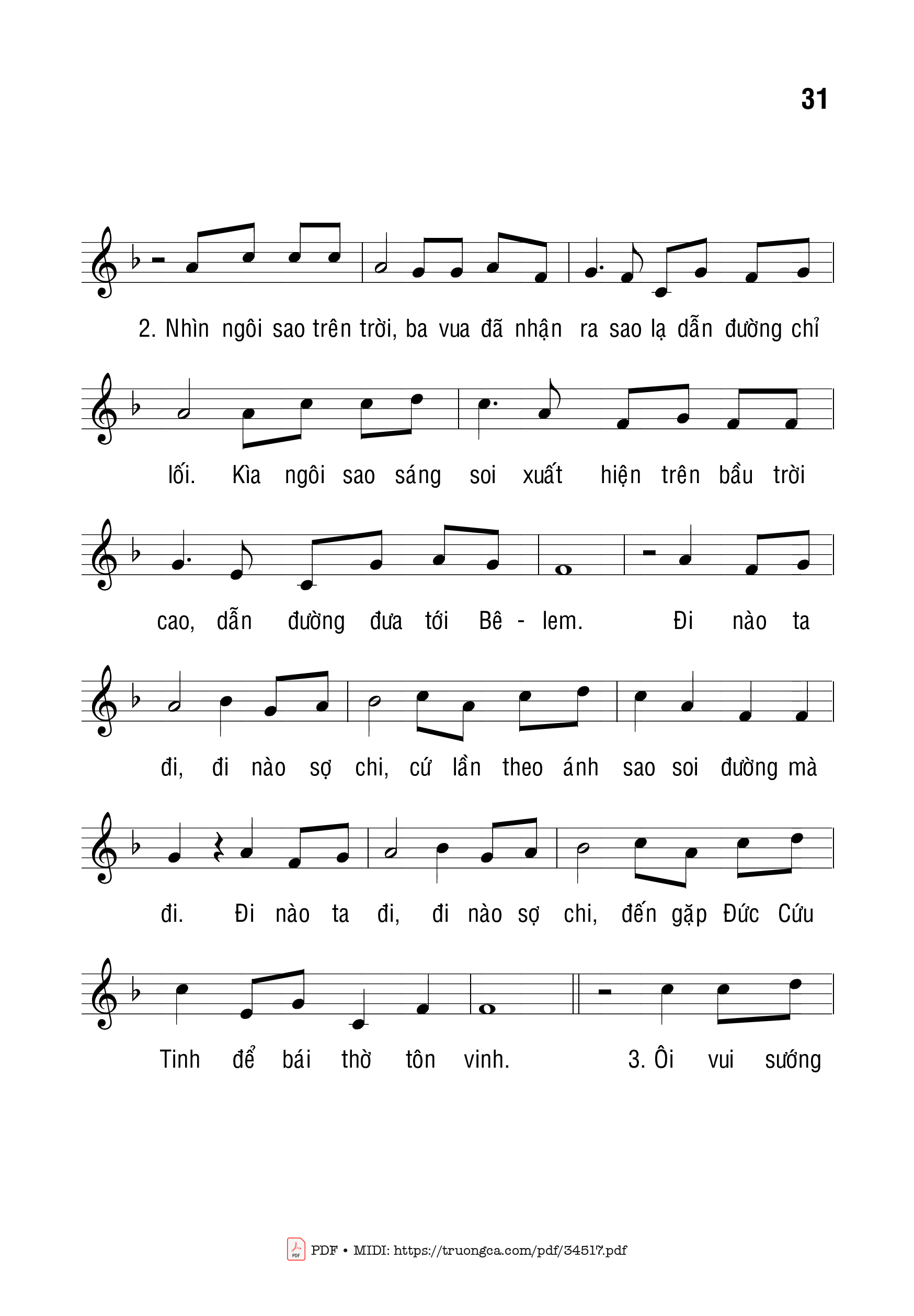 Page 2 of Sheet music PDF Ba Vua Tìm Chúa - Bạch Vân