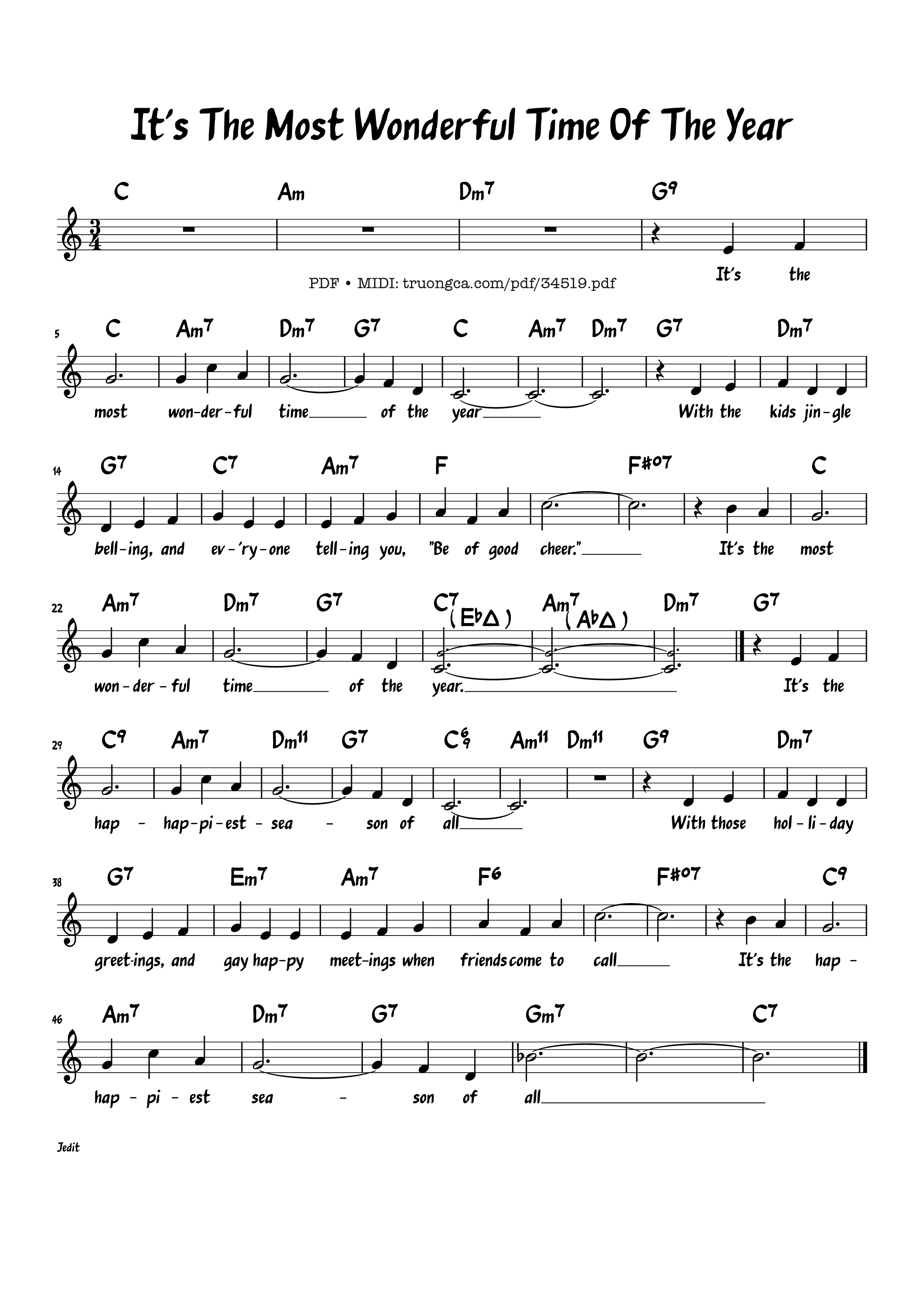 It's The Most Wonderful Time Of The Year Piano