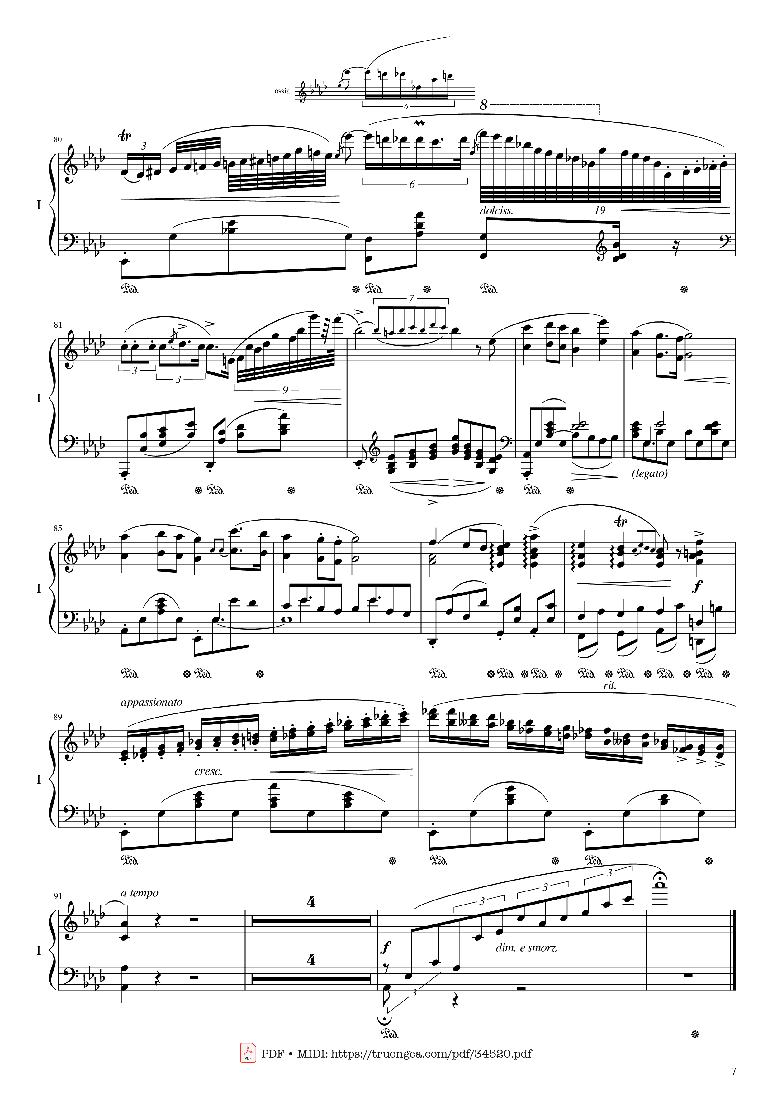 Page 7 of Sheet music PDF Piano Chopin Concerto No.2, Op.21, Larghetto - Frédéric Chopin