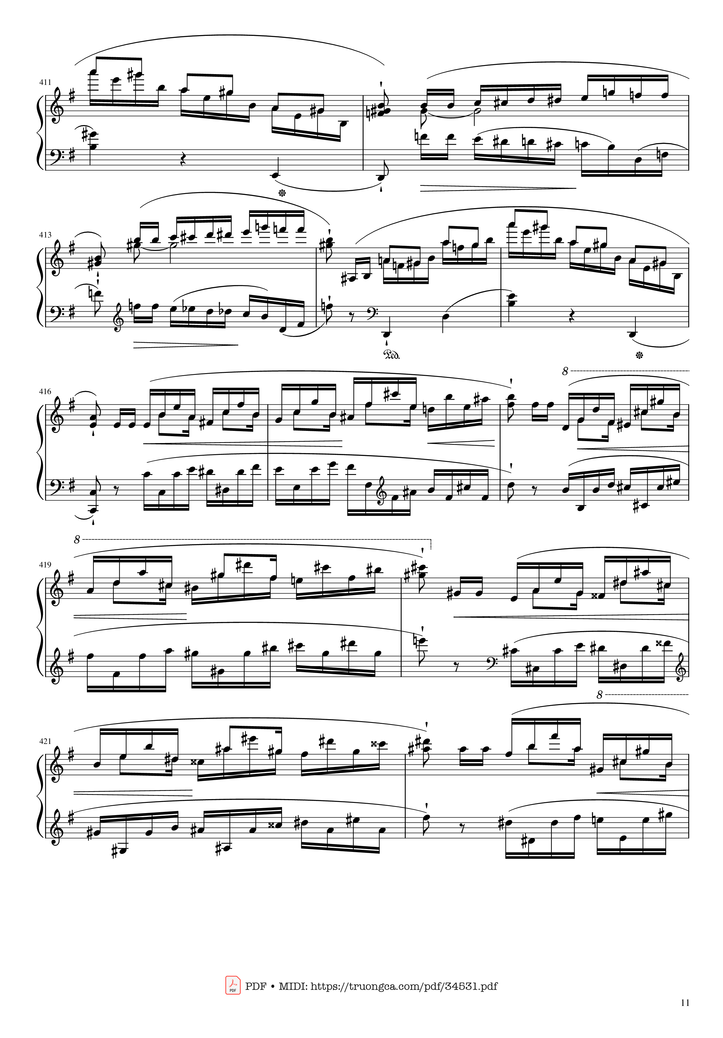 Page 11 of Sheet music PDF Piano Chopin Concerto No.1, Op.11, Allegro Maestoso Piano - Frédéric Chopin