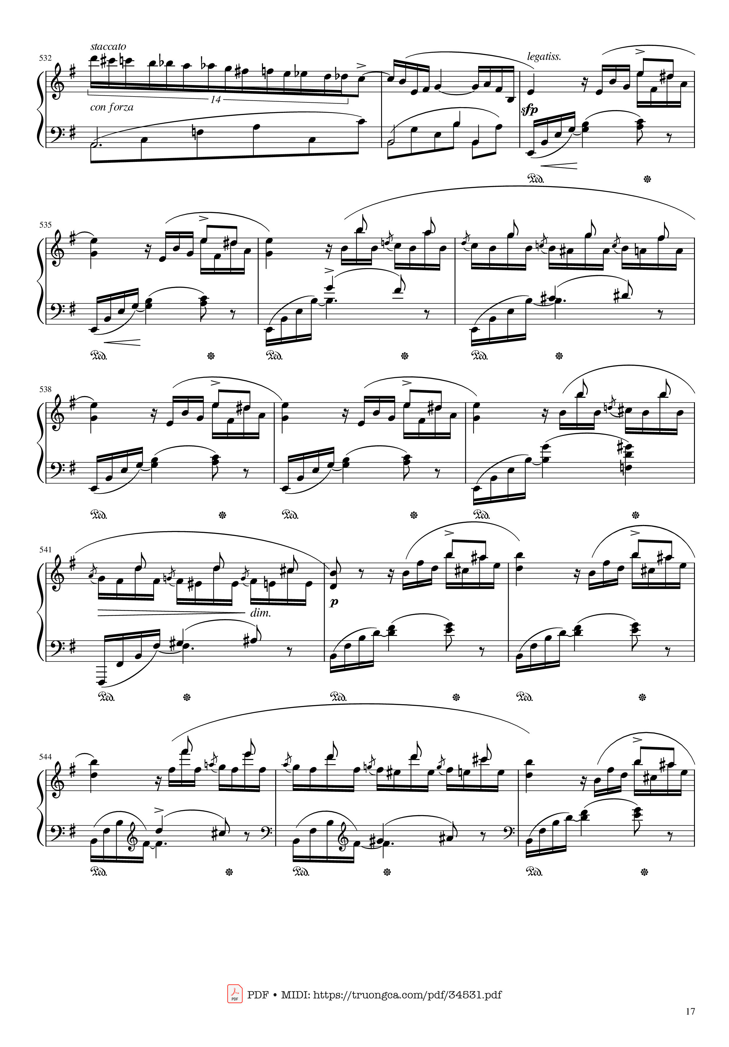 Page 17 of Sheet music PDF Piano Chopin Concerto No.1, Op.11, Allegro Maestoso Piano - Frédéric Chopin