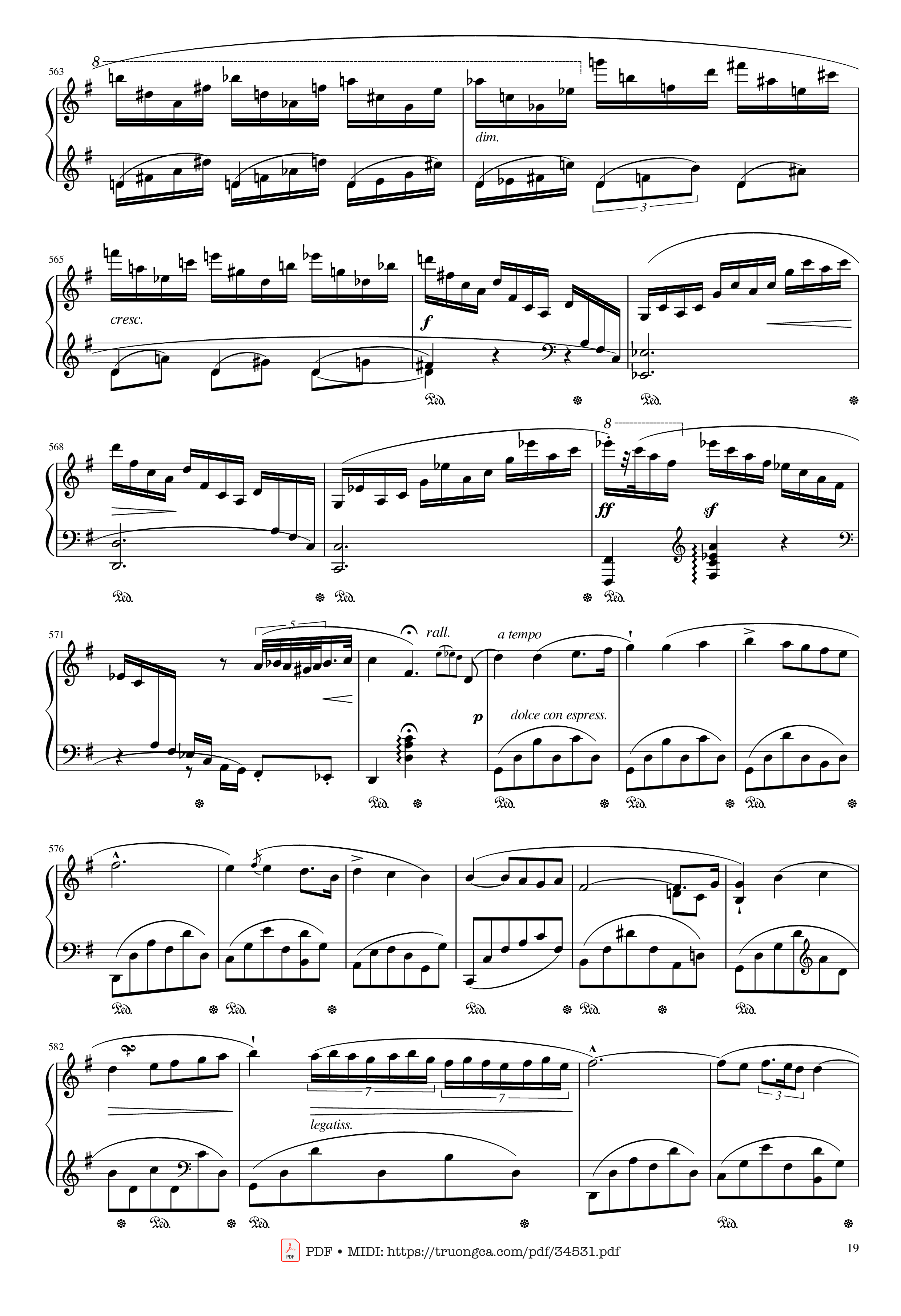 Page 19 of Sheet music PDF Piano Chopin Concerto No.1, Op.11, Allegro Maestoso Piano - Frédéric Chopin