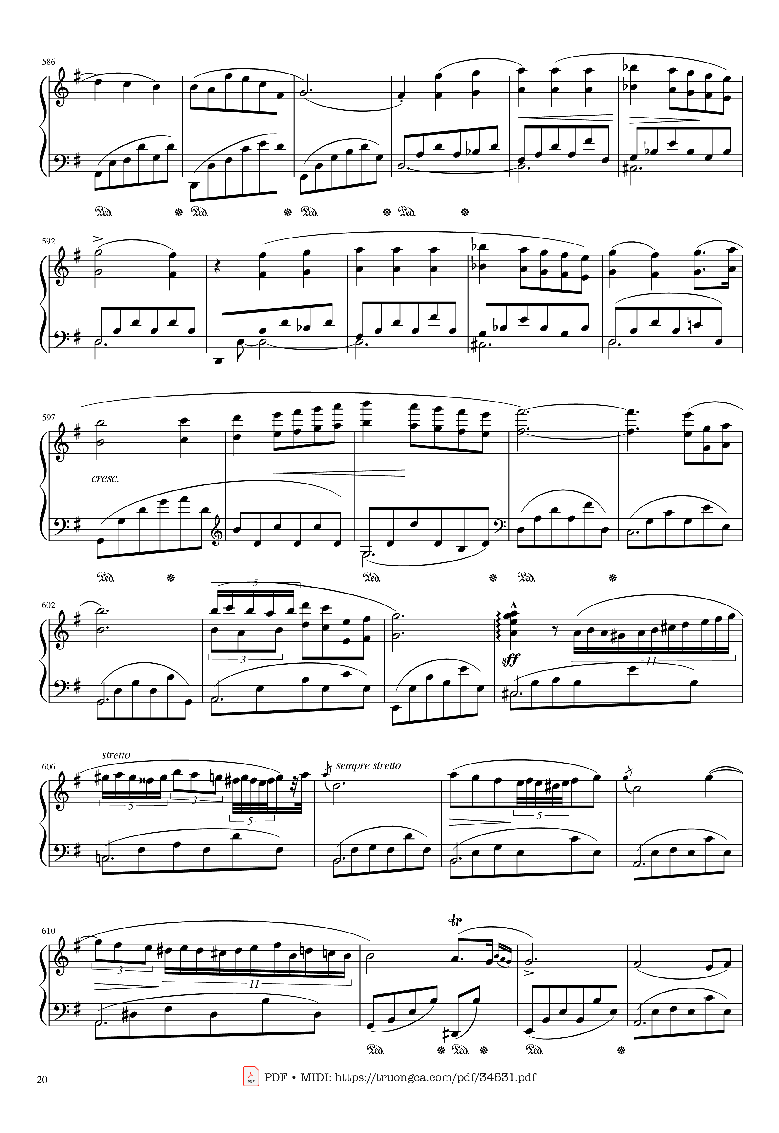 Page 20 of Sheet music PDF Piano Chopin Concerto No.1, Op.11, Allegro Maestoso Piano - Frédéric Chopin