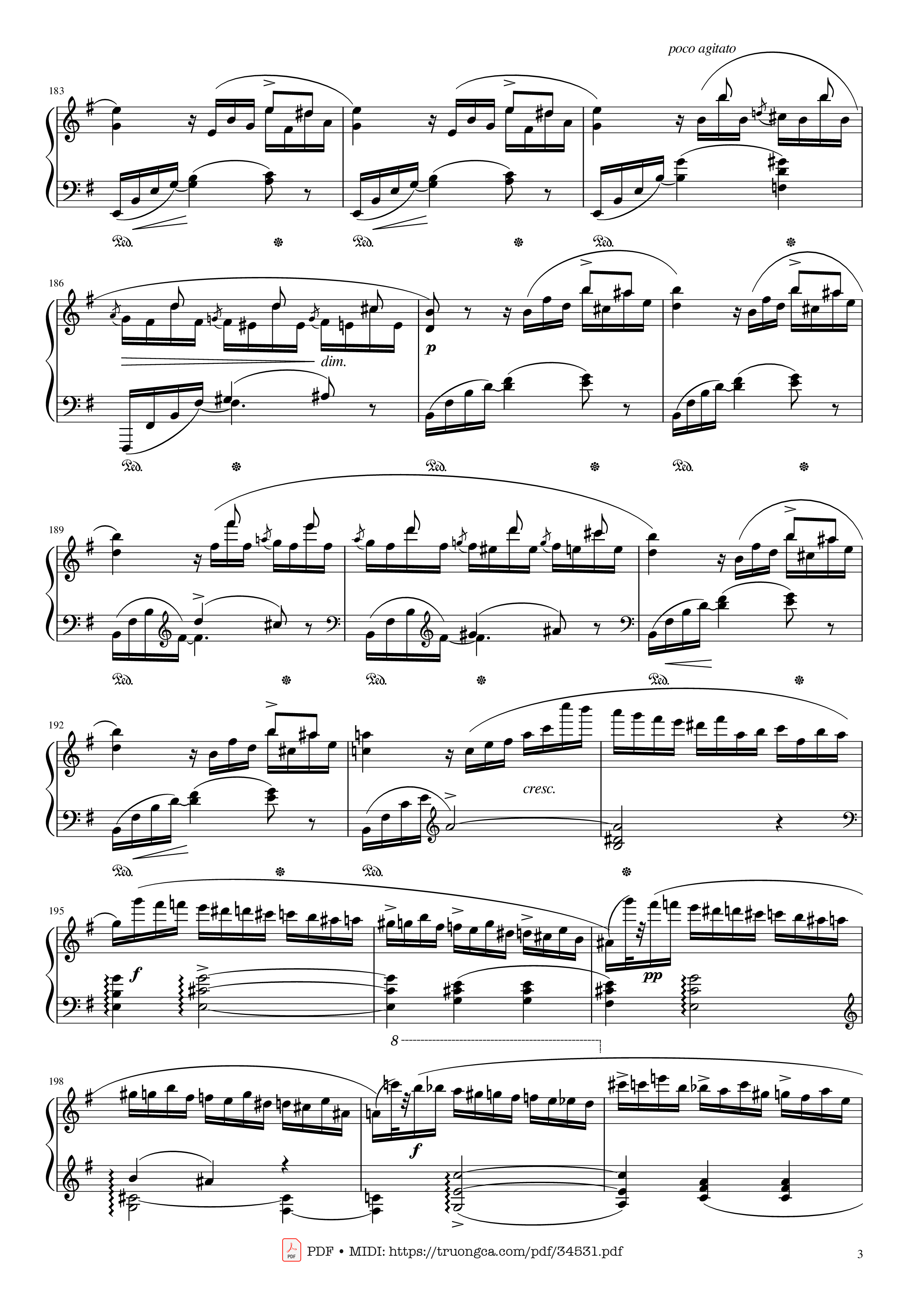 Page 3 of Sheet music PDF Piano Chopin Concerto No.1, Op.11, Allegro Maestoso Piano - Frédéric Chopin