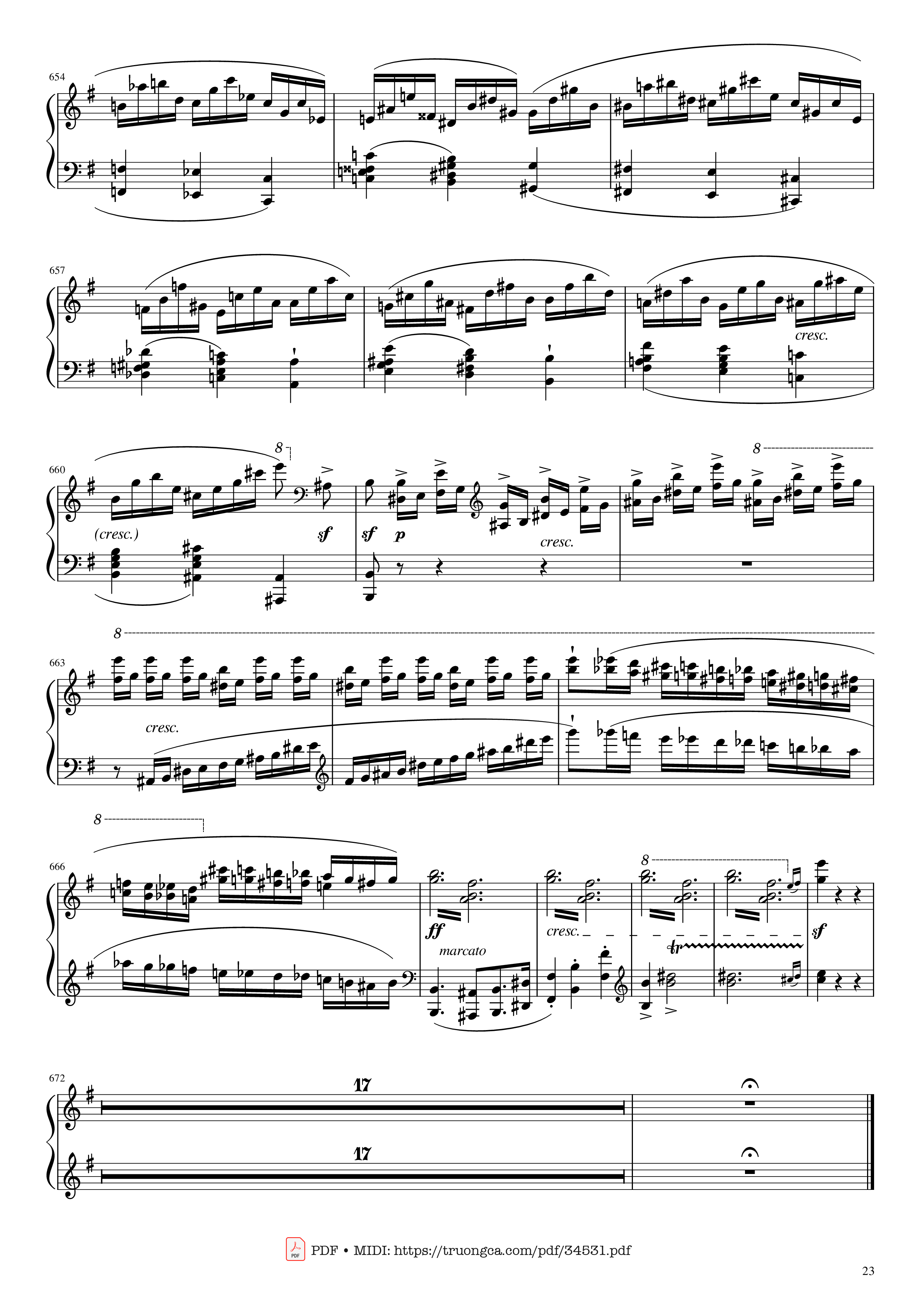 Page 23 of Sheet music PDF Piano Chopin Concerto No.1, Op.11, Allegro Maestoso Piano - Frédéric Chopin