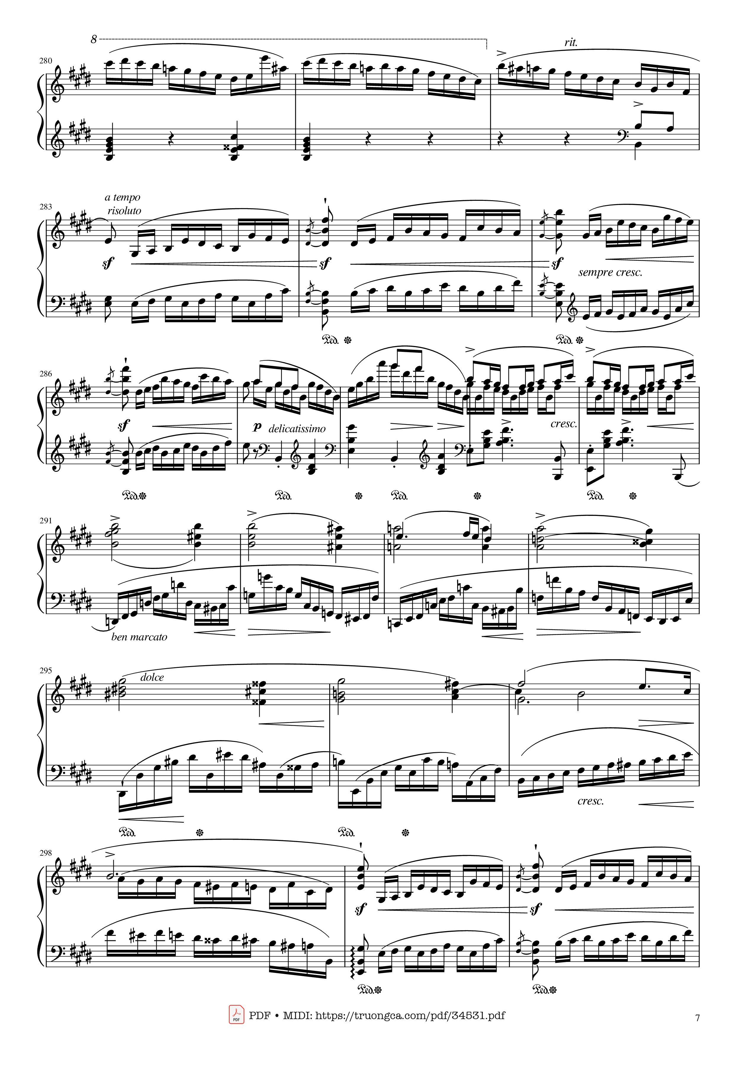 Page 7 of Sheet music PDF Piano Chopin Concerto No.1, Op.11, Allegro Maestoso Piano - Frédéric Chopin