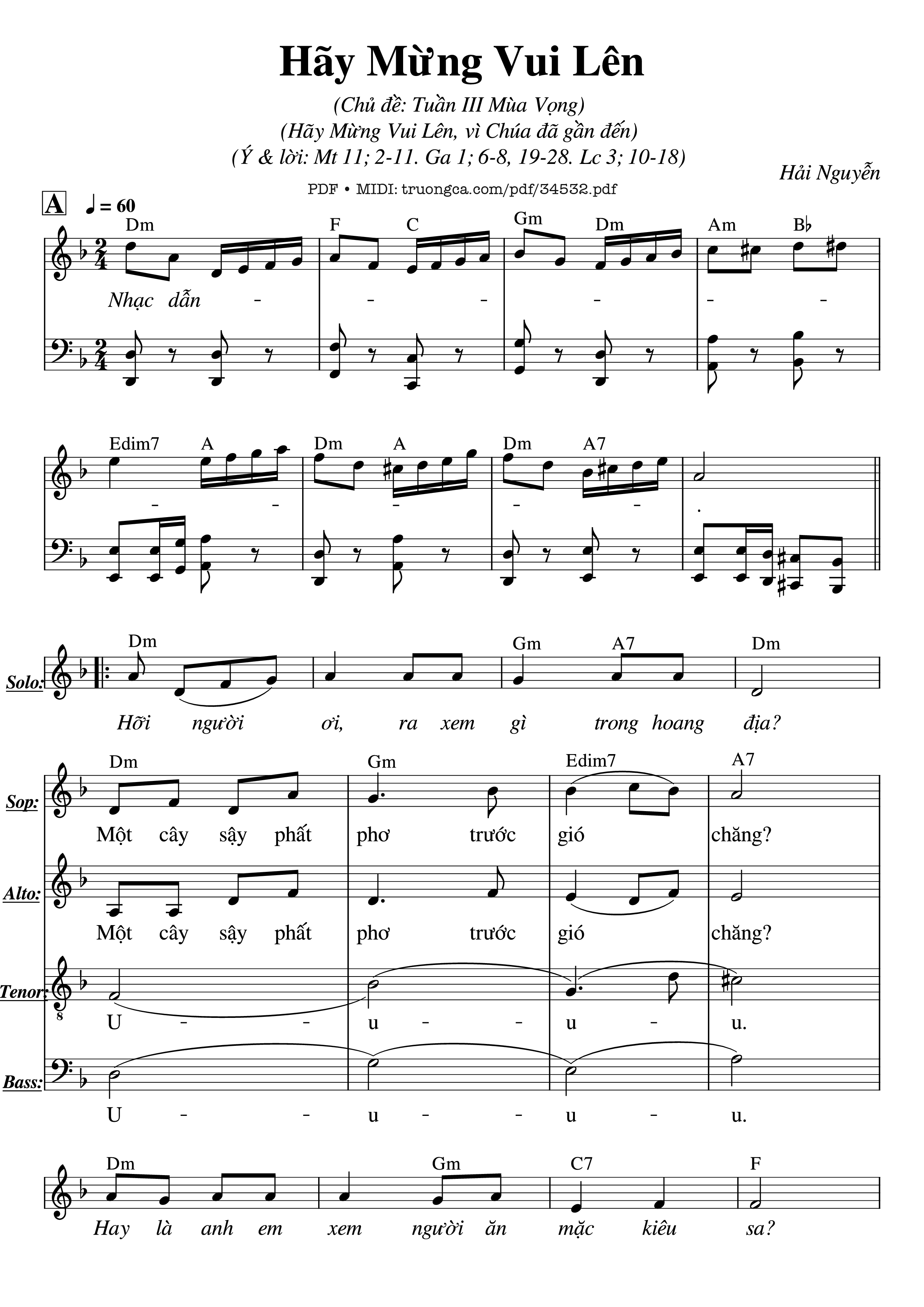 Sheet PDF of Hãy Mừng Vui Lên (Bè SATB)