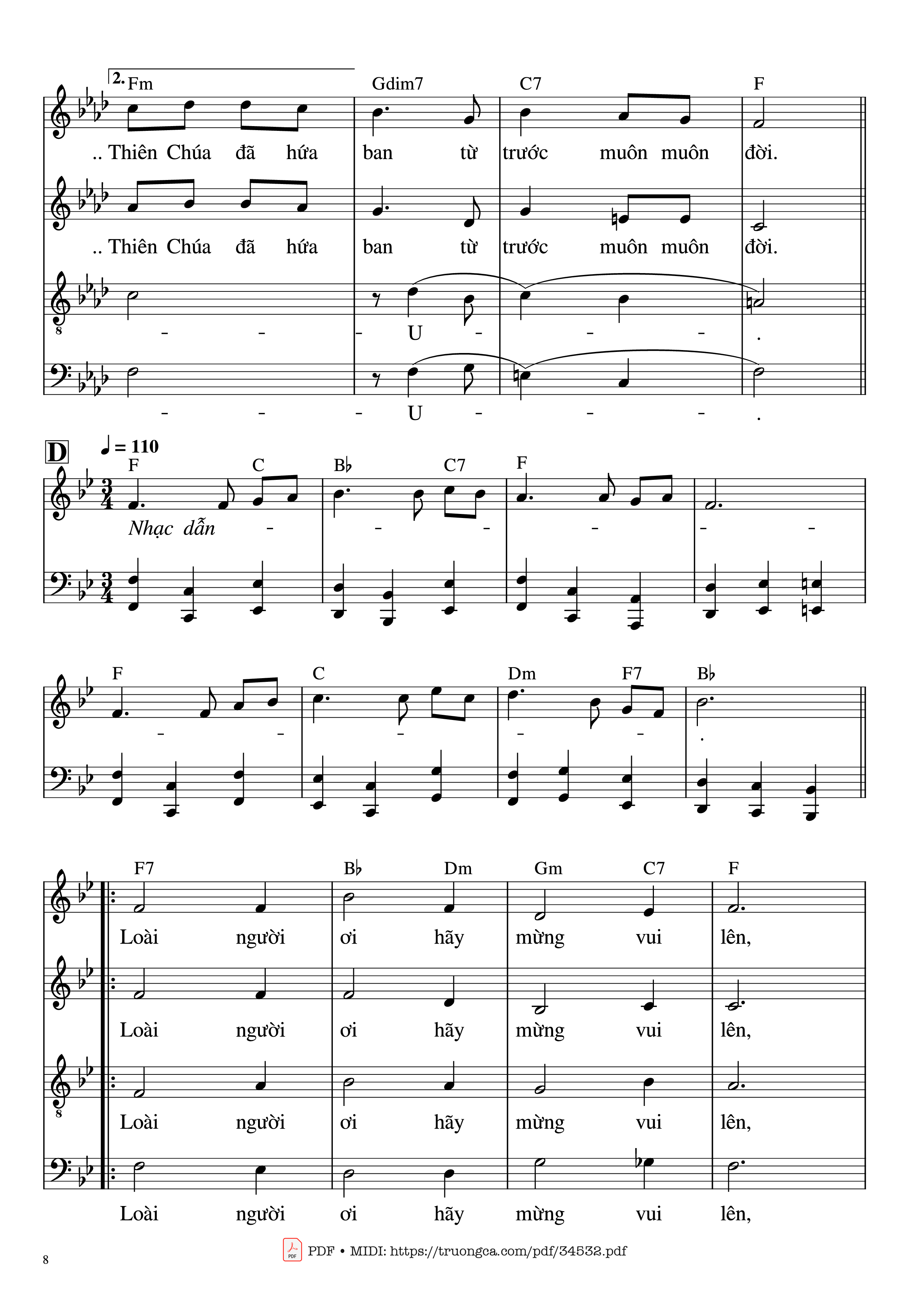 Page 8 of Sheet music PDF Piano Hãy Mừng Vui Lên (Bè SATB) - Hải Nguyễn