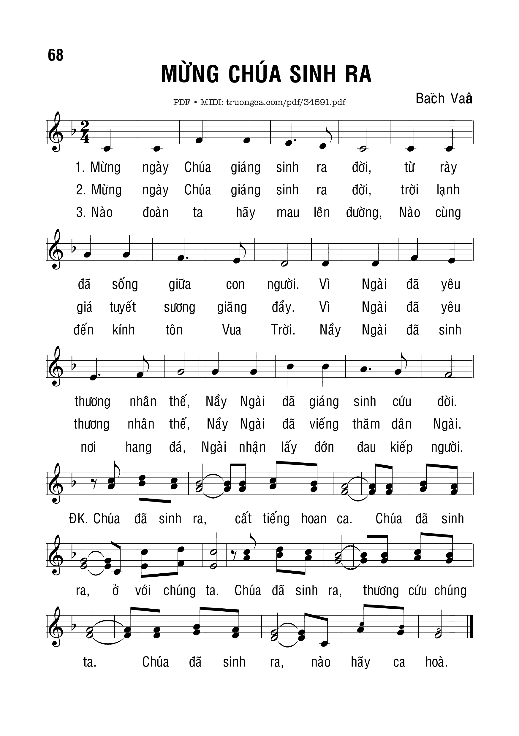 Sheet PDF of Mừng Chúa Sinh Ra