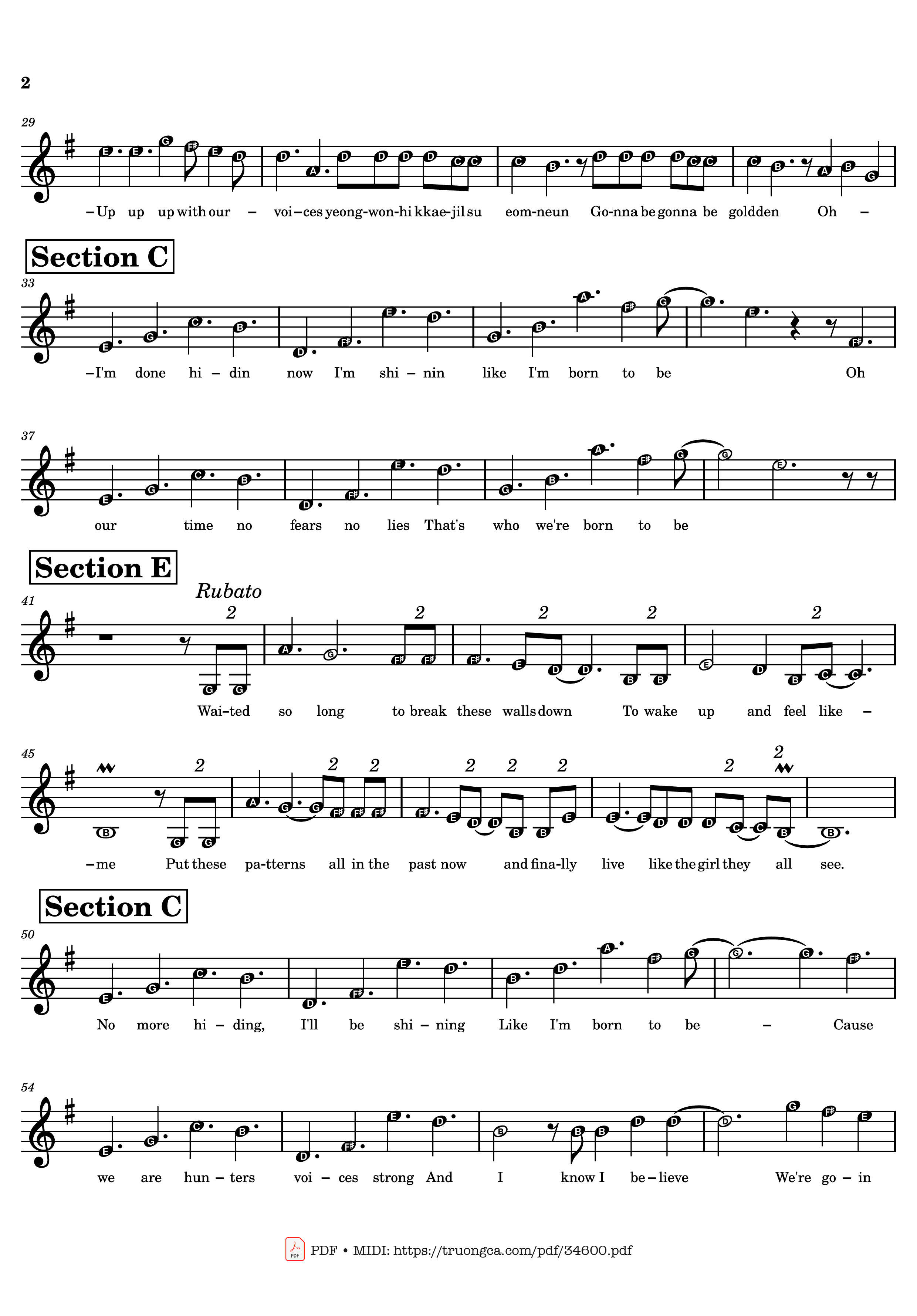 Page 2 of Sheet music PDF Piano Golden KPop Demon Hunters Melody Piano - HUNTR
