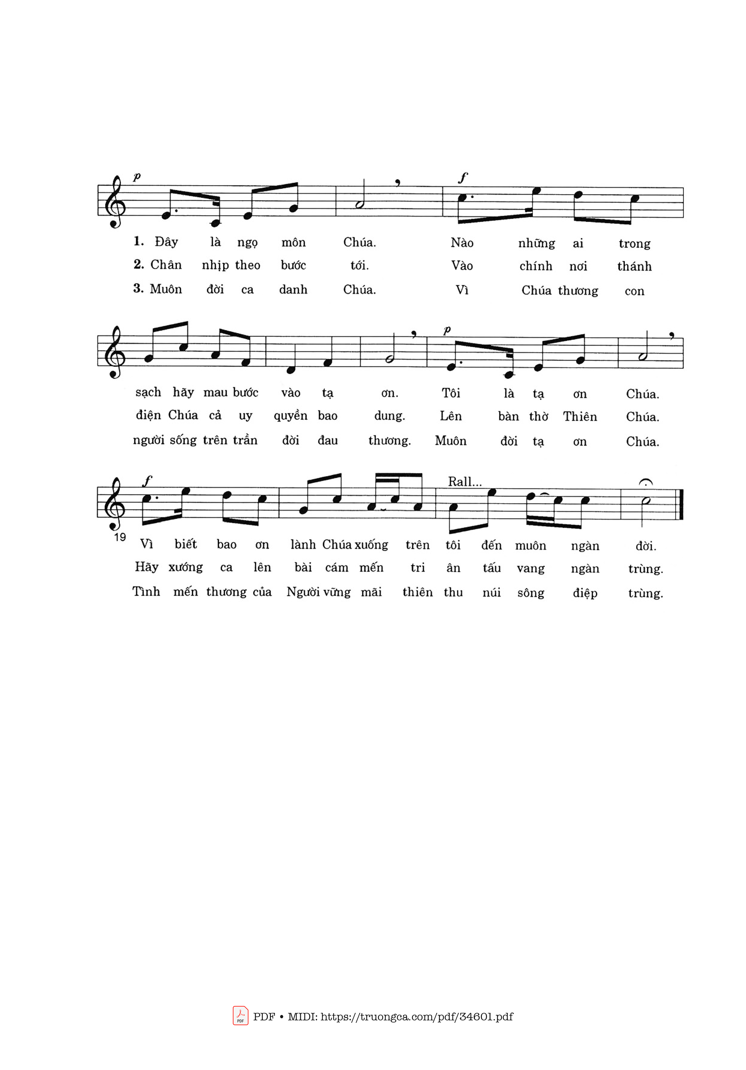 Page 2 of Sheet music PDF Vào cửa ngàn thu - Lm. Văn Chi