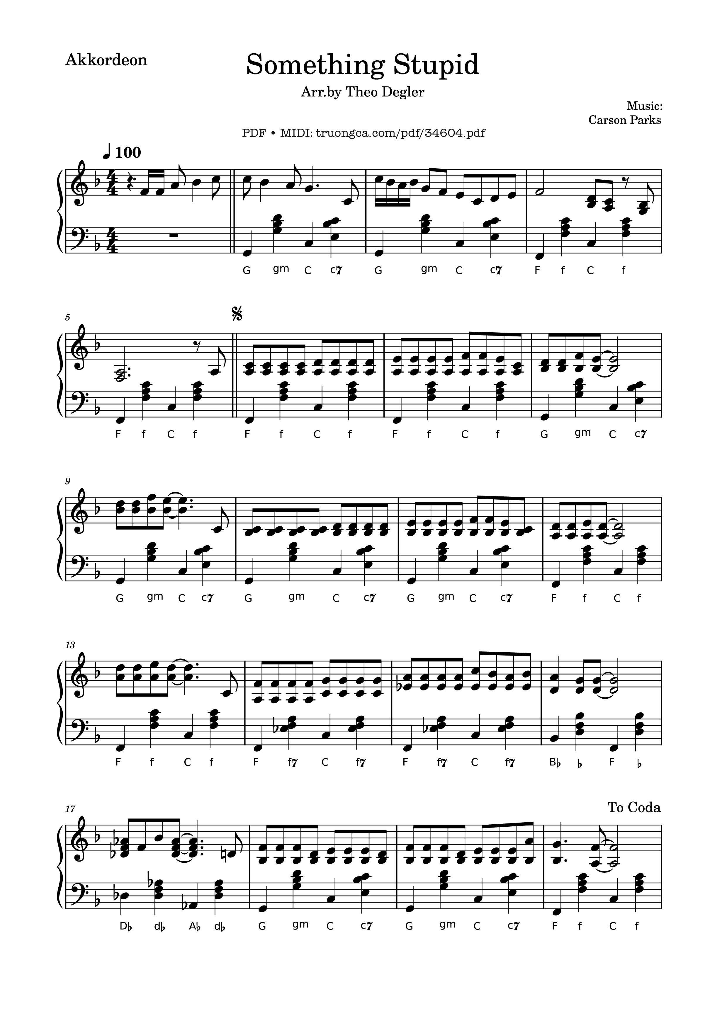 Sheet PDF of Something Stupid Piano