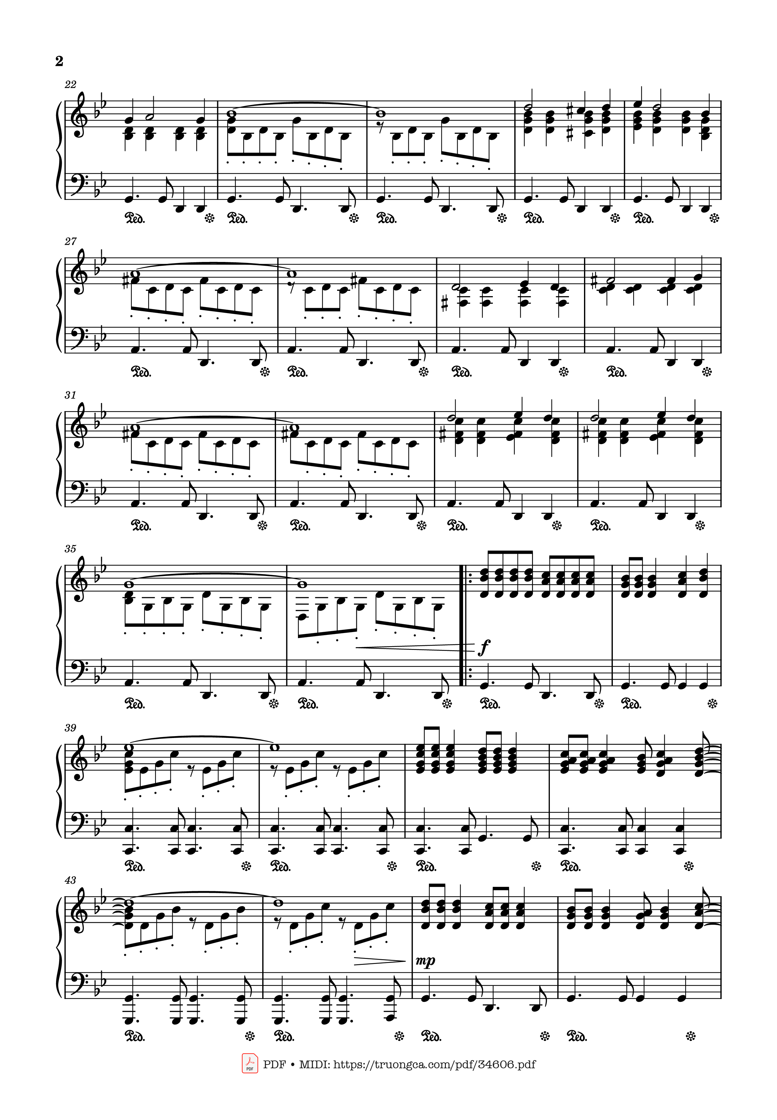 Page 2 of Sheet music PDF Piano Million Roses (Миллион алых роз) Piano - Raimonds Pauls