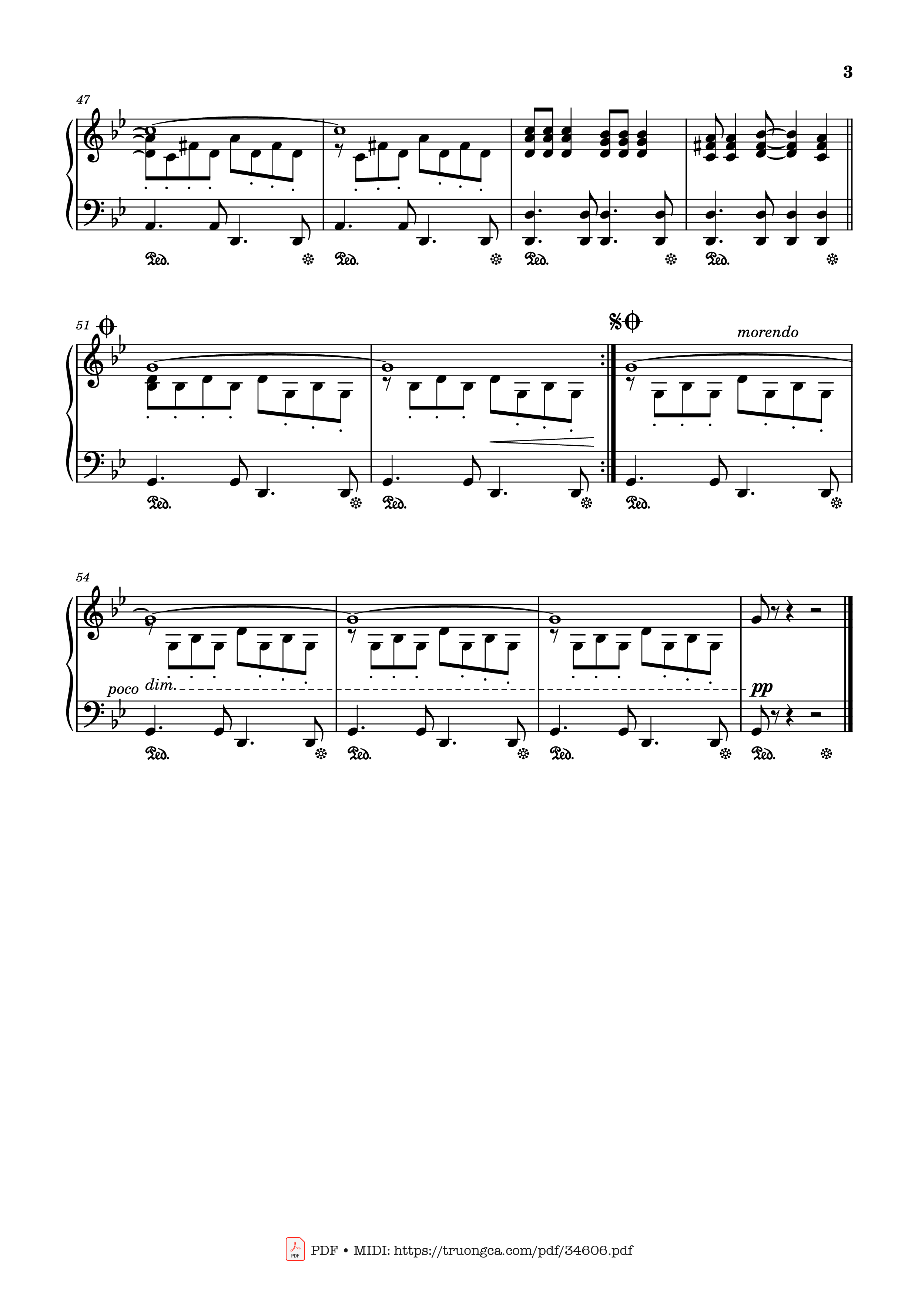 Page 3 of Sheet music PDF Piano Million Roses (Миллион алых роз) Piano - Raimonds Pauls