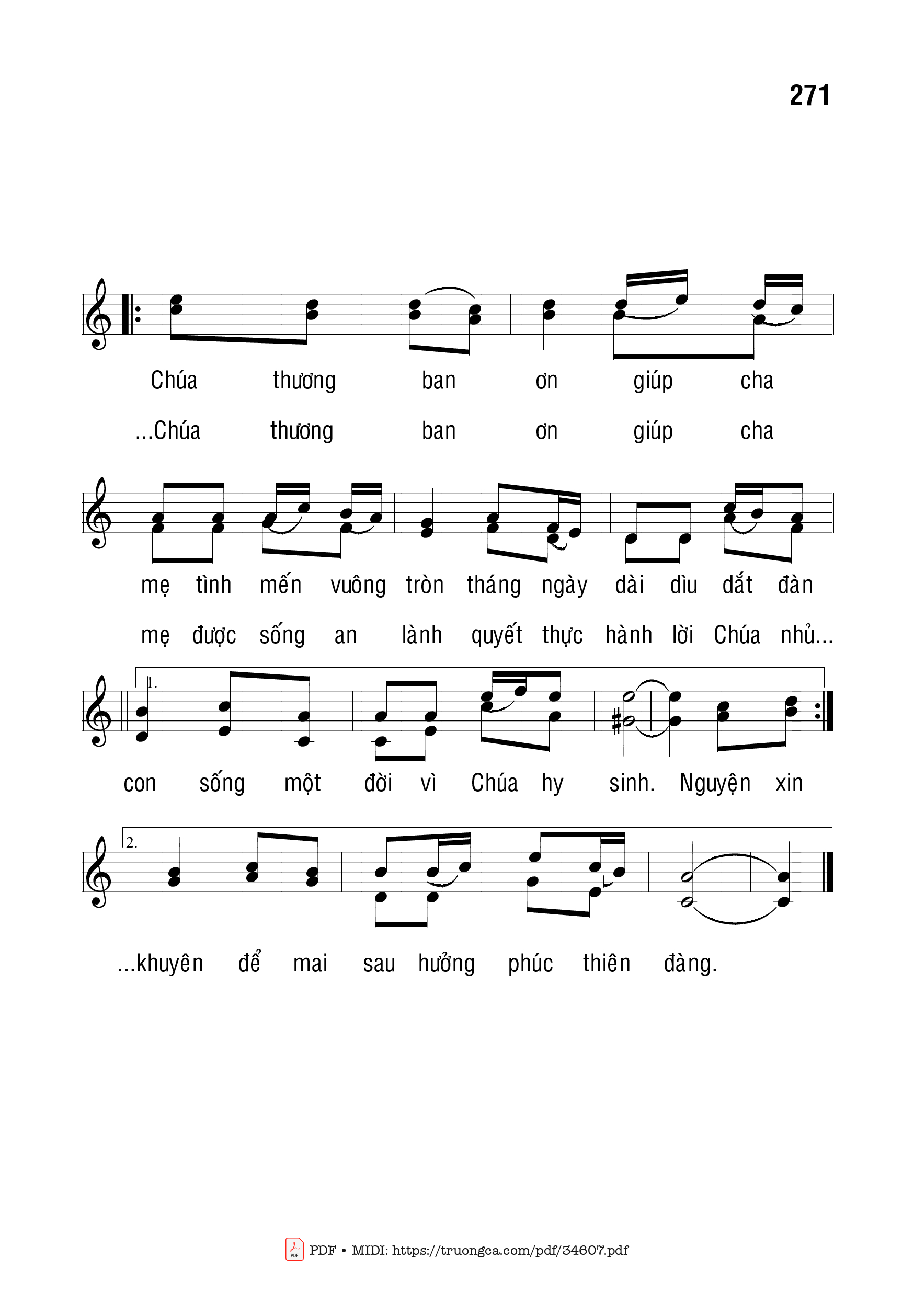 Page 2 of Sheet music PDF Công Ơn Cha Mẹ - Bạch Vân