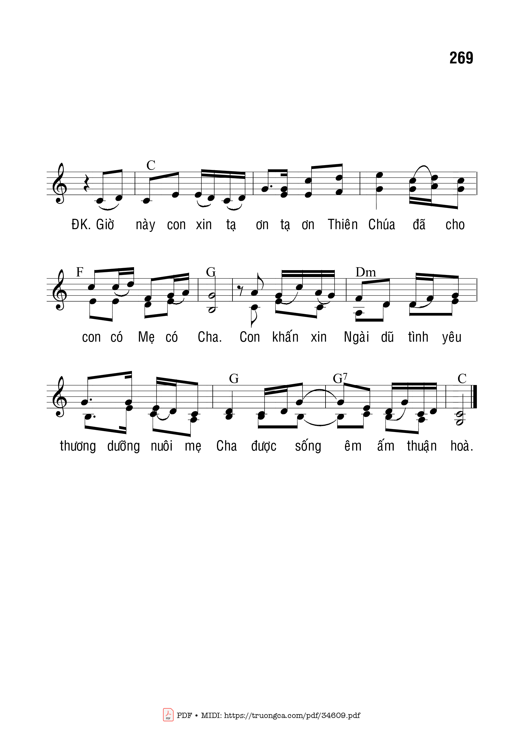 Page 2 of Sheet music PDF Con Có Nhớ Công Ơn Mẹ Cha - Bạch Vân