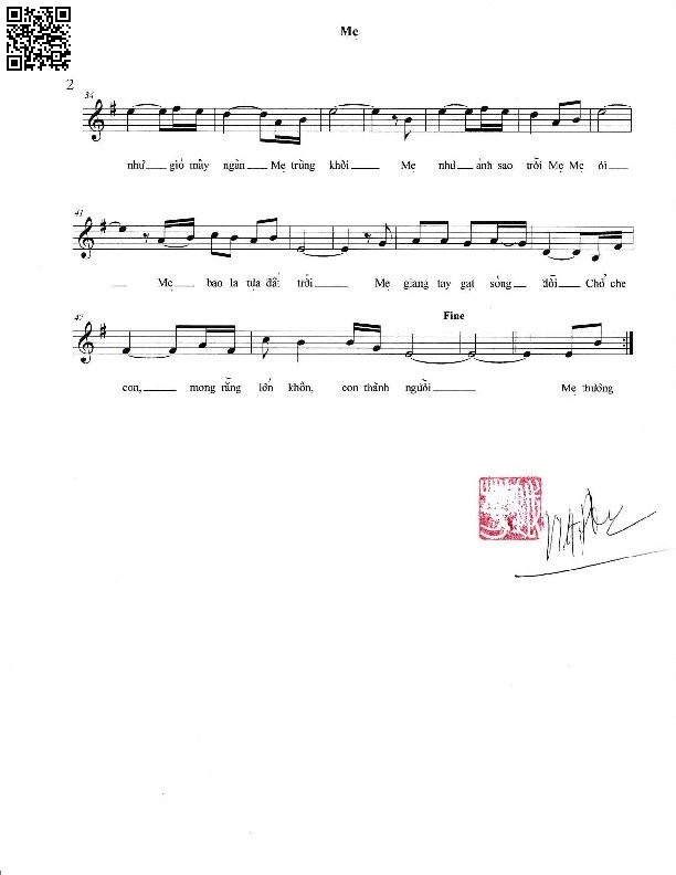 Page 2 of Sheet music PDF Mẹ - Việt Phương