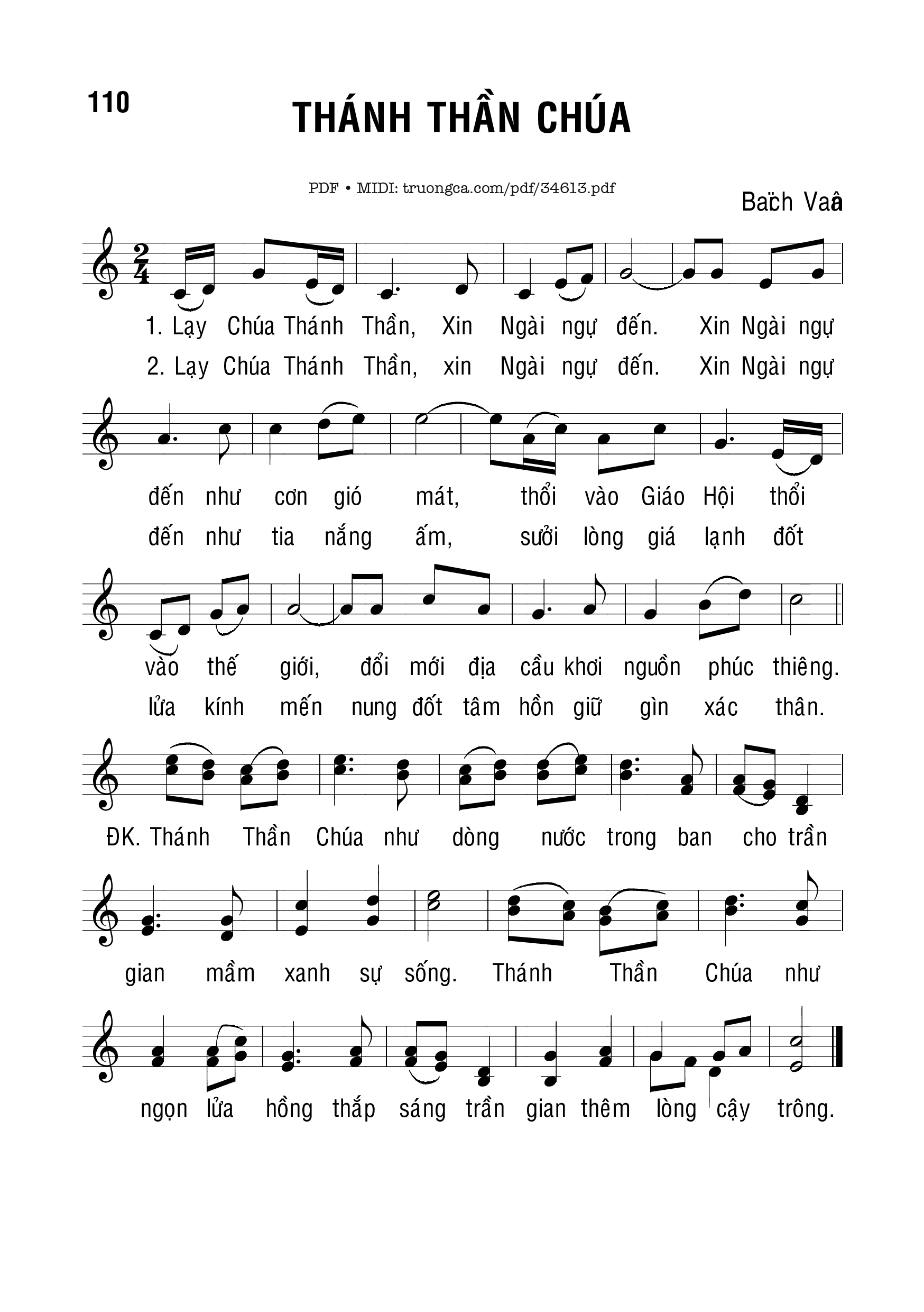 Sheet PDF of Thánh Thần Chúa