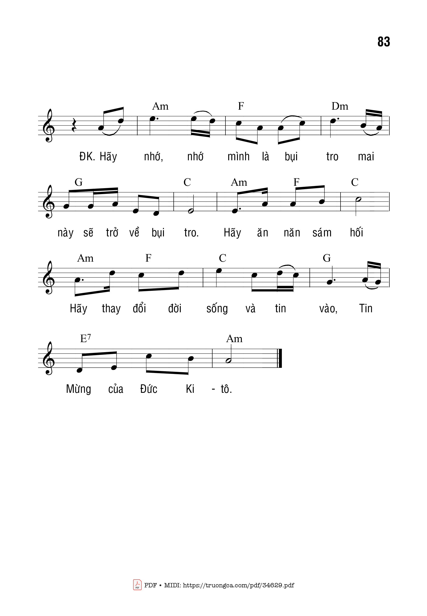 Page 2 of Sheet music PDF Thân Con Là Bụi Tro - Bạch Vân