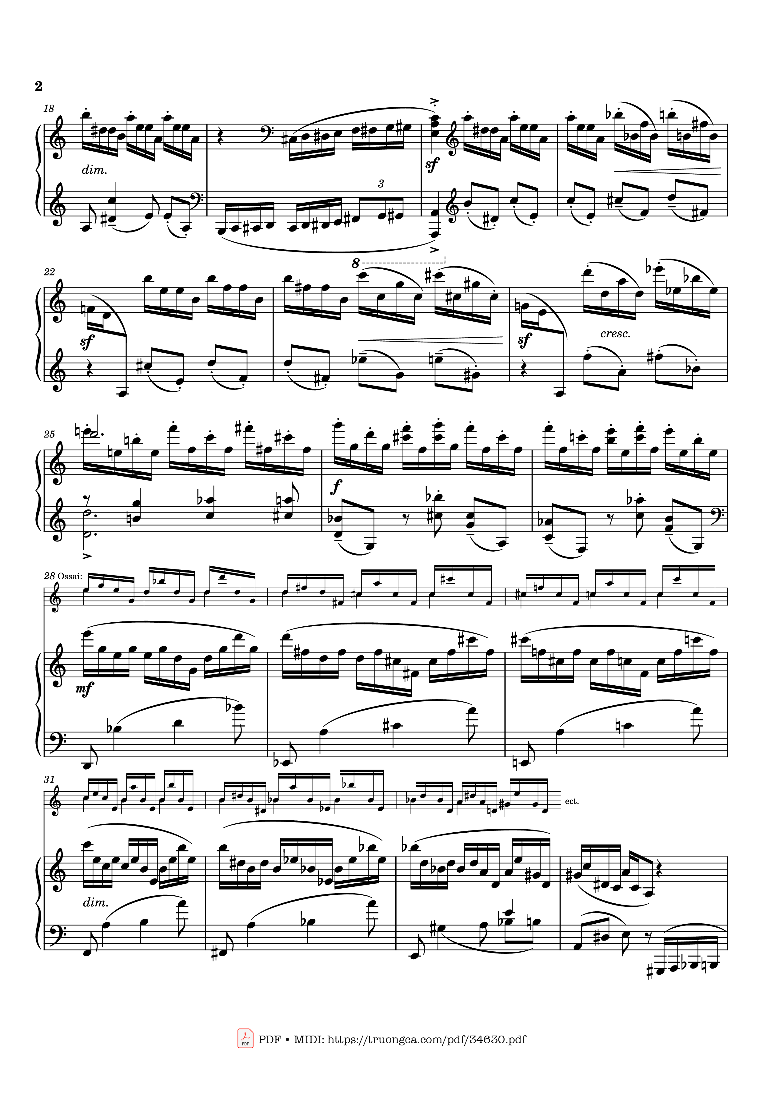 Page 2 of Sheet music PDF Piano Rachmaninov Etude Tableau op. 39 no. 6 Piano - Sergei Rachmaninoff