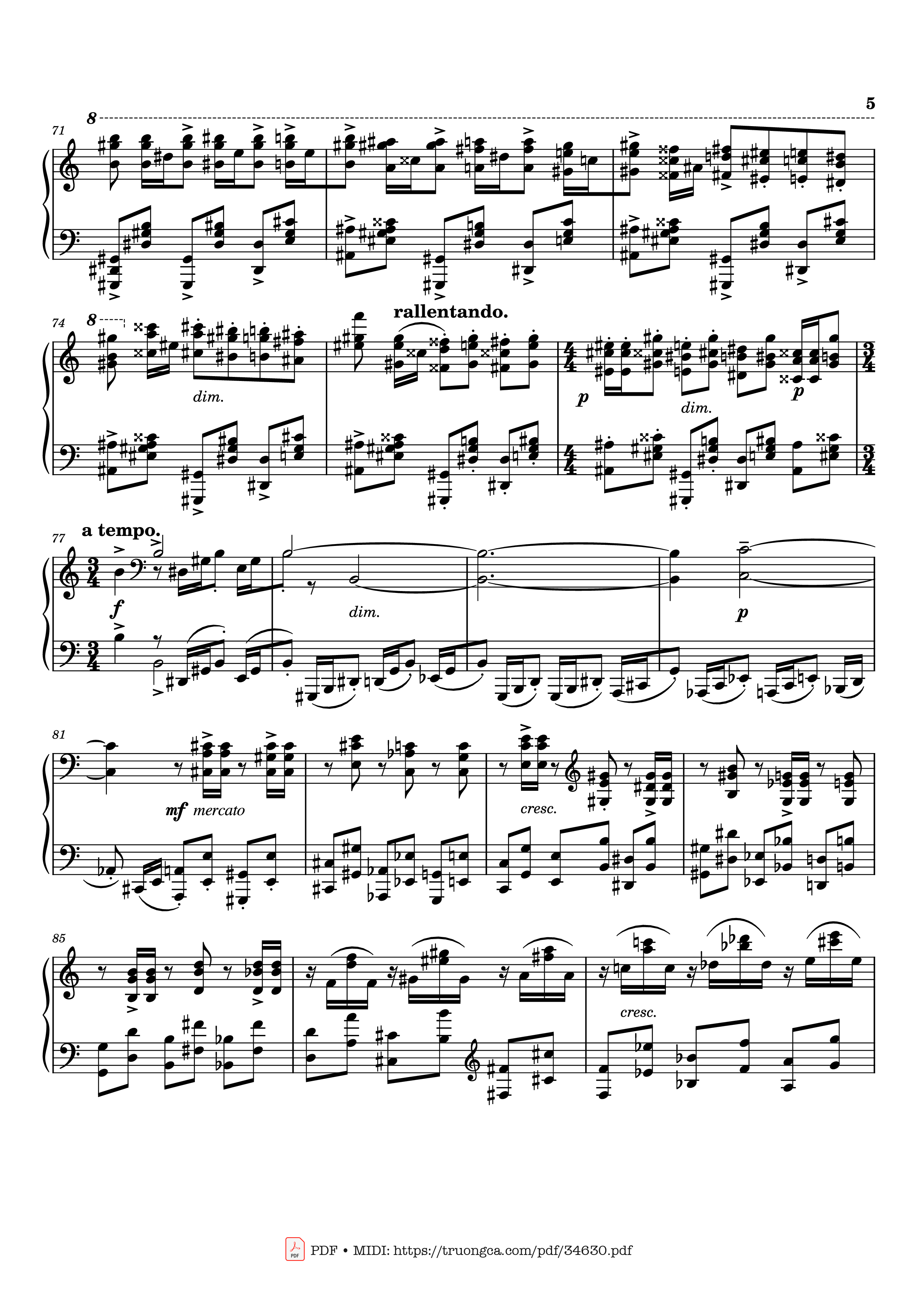 Page 5 of Sheet music PDF Piano Rachmaninov Etude Tableau op. 39 no. 6 Piano - Sergei Rachmaninoff