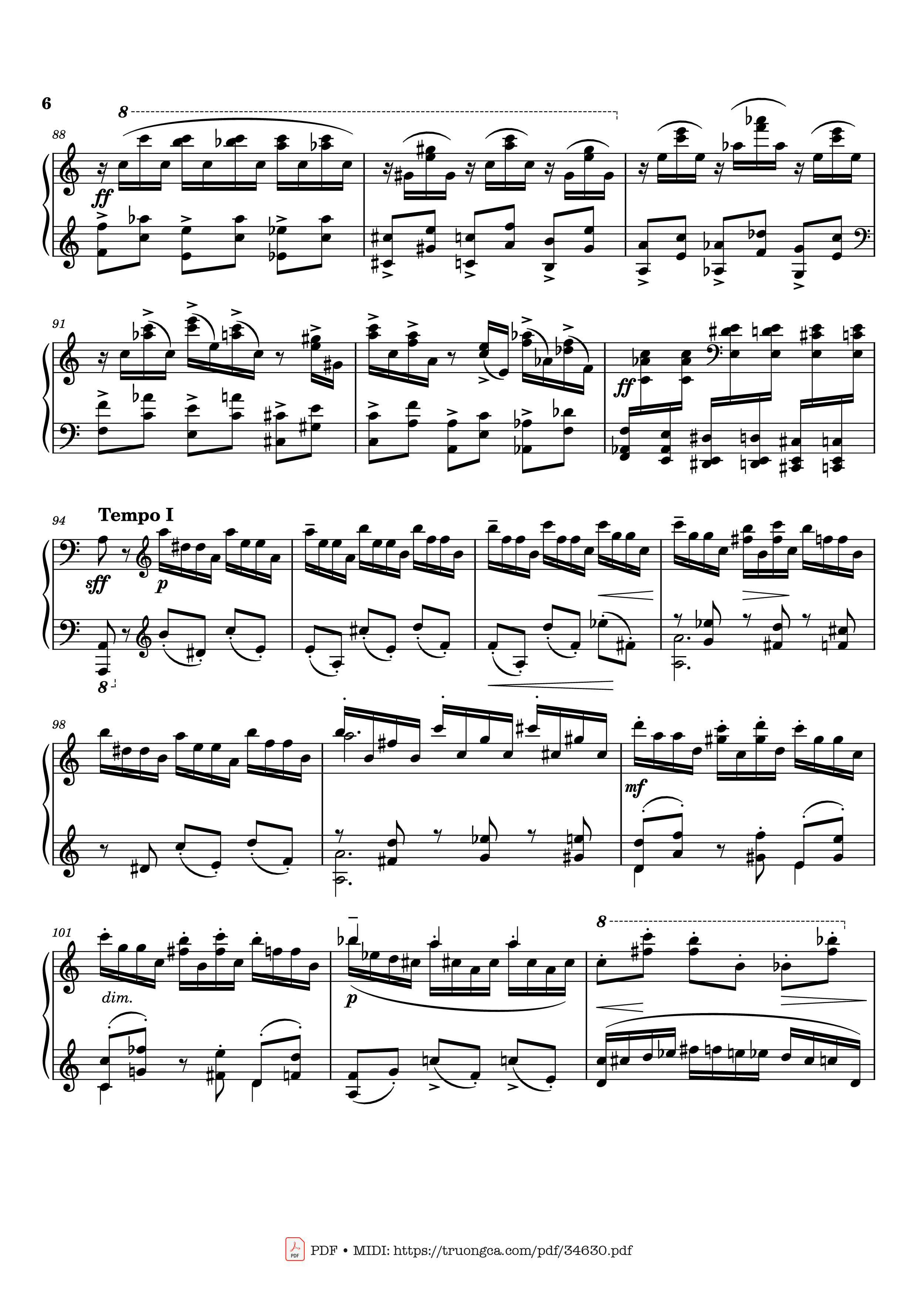 Page 6 of Sheet music PDF Piano Rachmaninov Etude Tableau op. 39 no. 6 Piano - Sergei Rachmaninoff