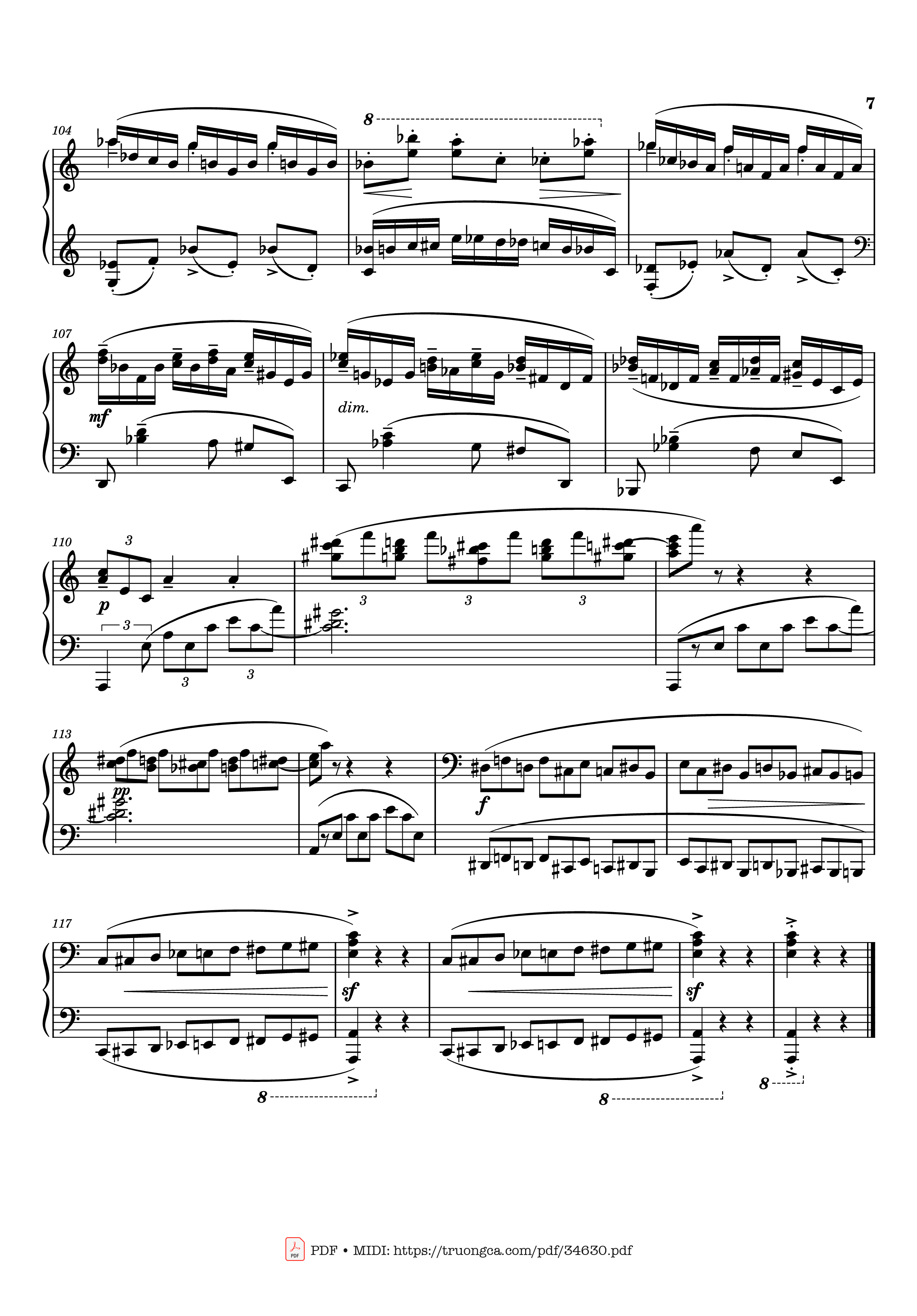 Page 7 of Sheet music PDF Piano Rachmaninov Etude Tableau op. 39 no. 6 Piano - Sergei Rachmaninoff