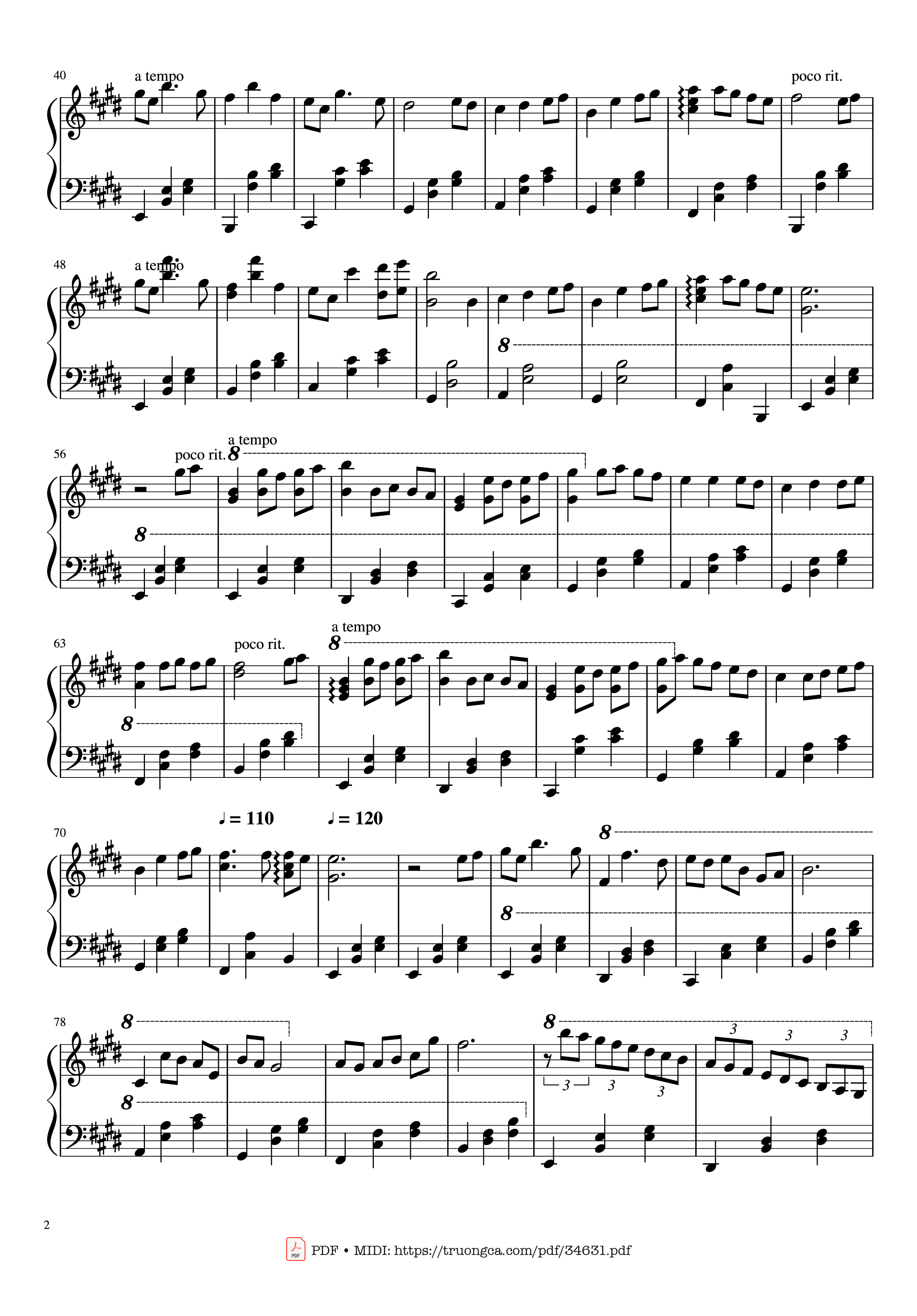 Page 2 of Sheet music PDF Piano Itsumo Nando Demo - Always with me Piano - Kimura Yumi (木村弓)