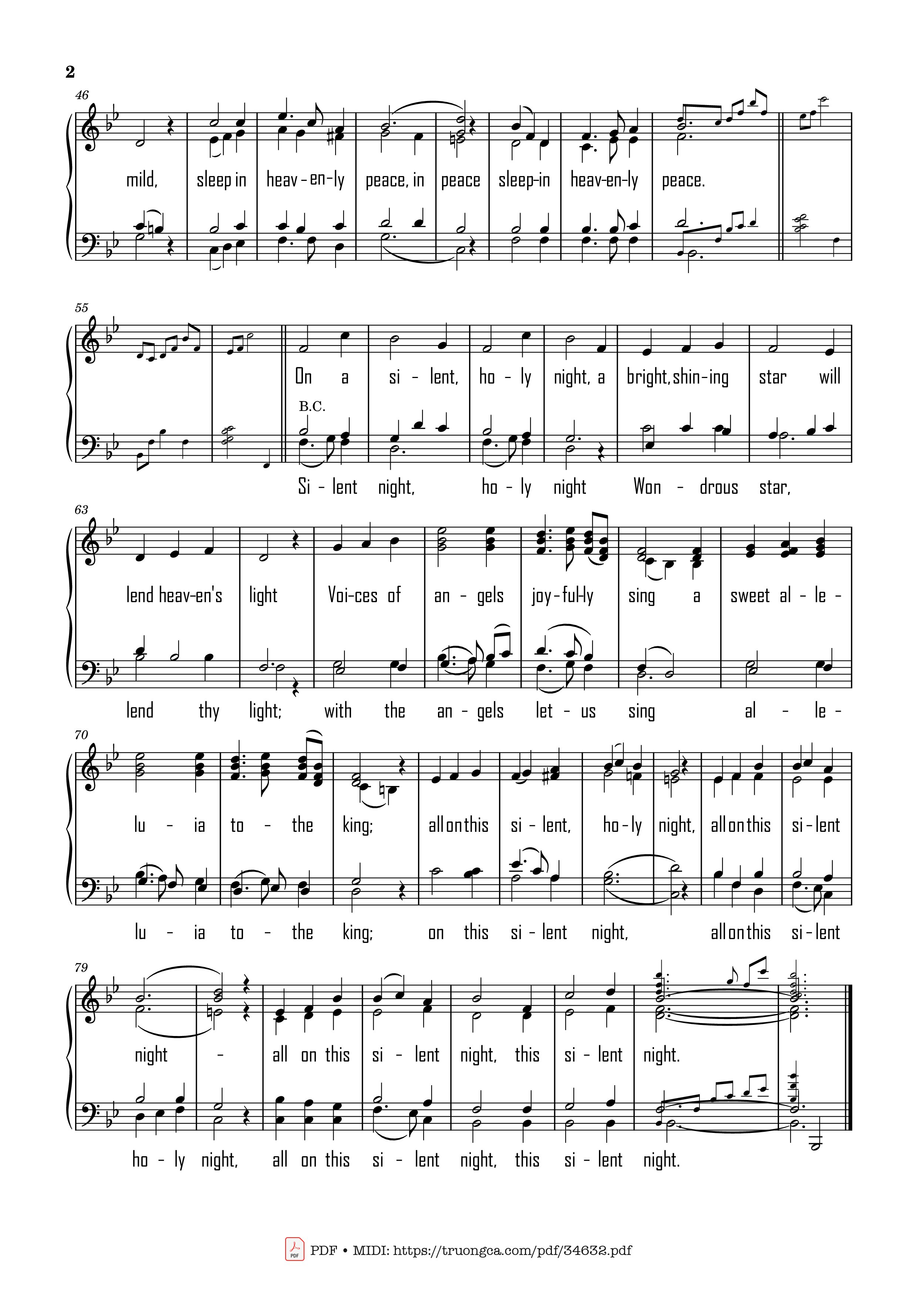 Page 2 of Sheet music PDF All On a Silent Night Piano - Becki Slagle Mayo