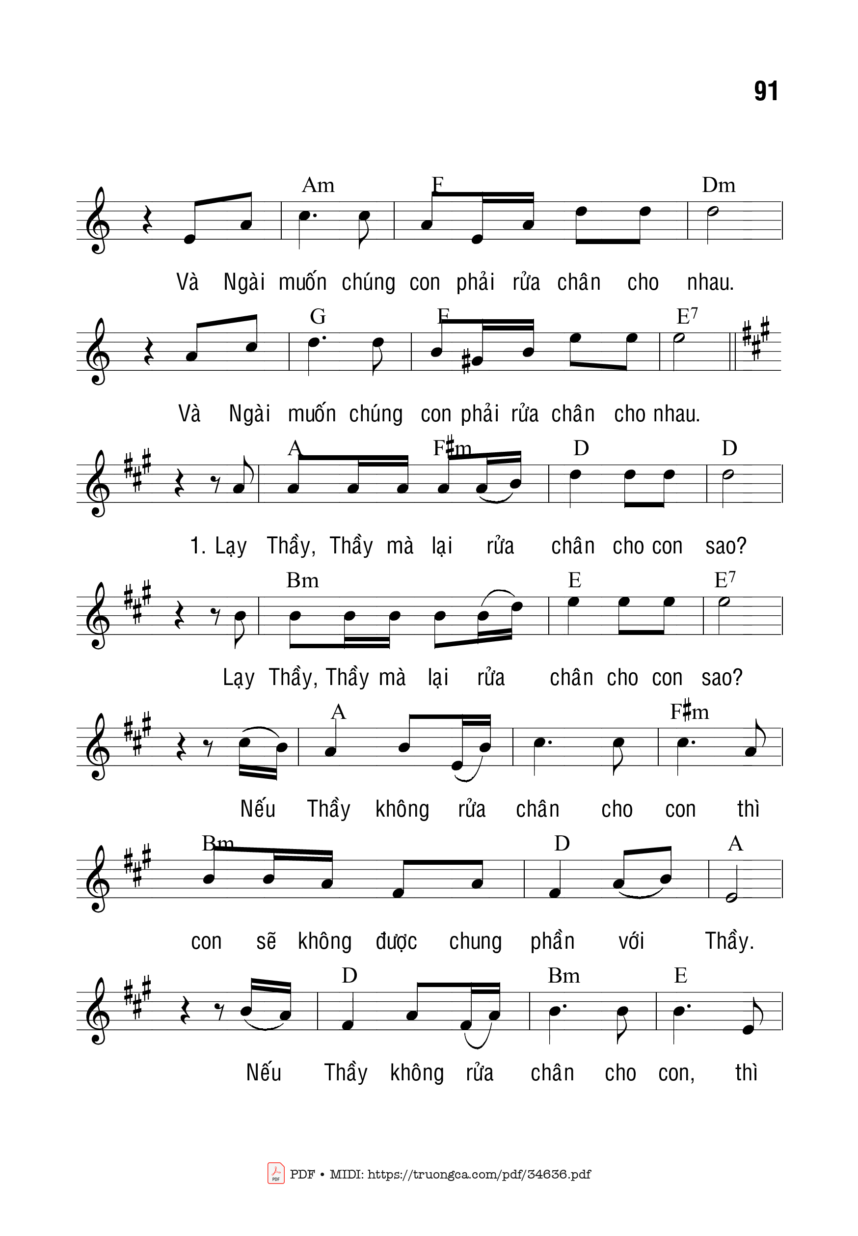 Page 2 of Sheet music PDF Di Chúc Của Chúa - Bạch Vân
