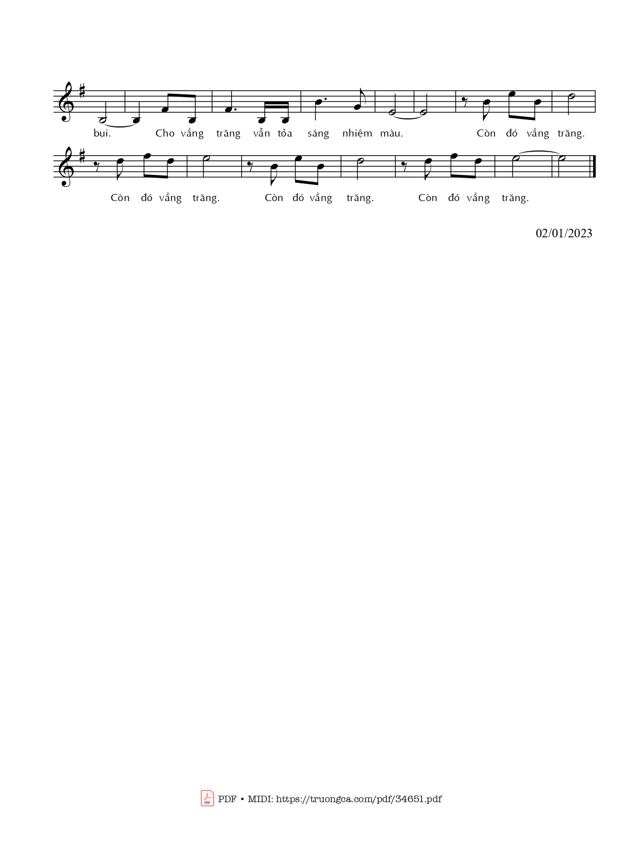 Page 2 of Sheet music PDF Còn đó vầng trăng - Trương Tấn Minh