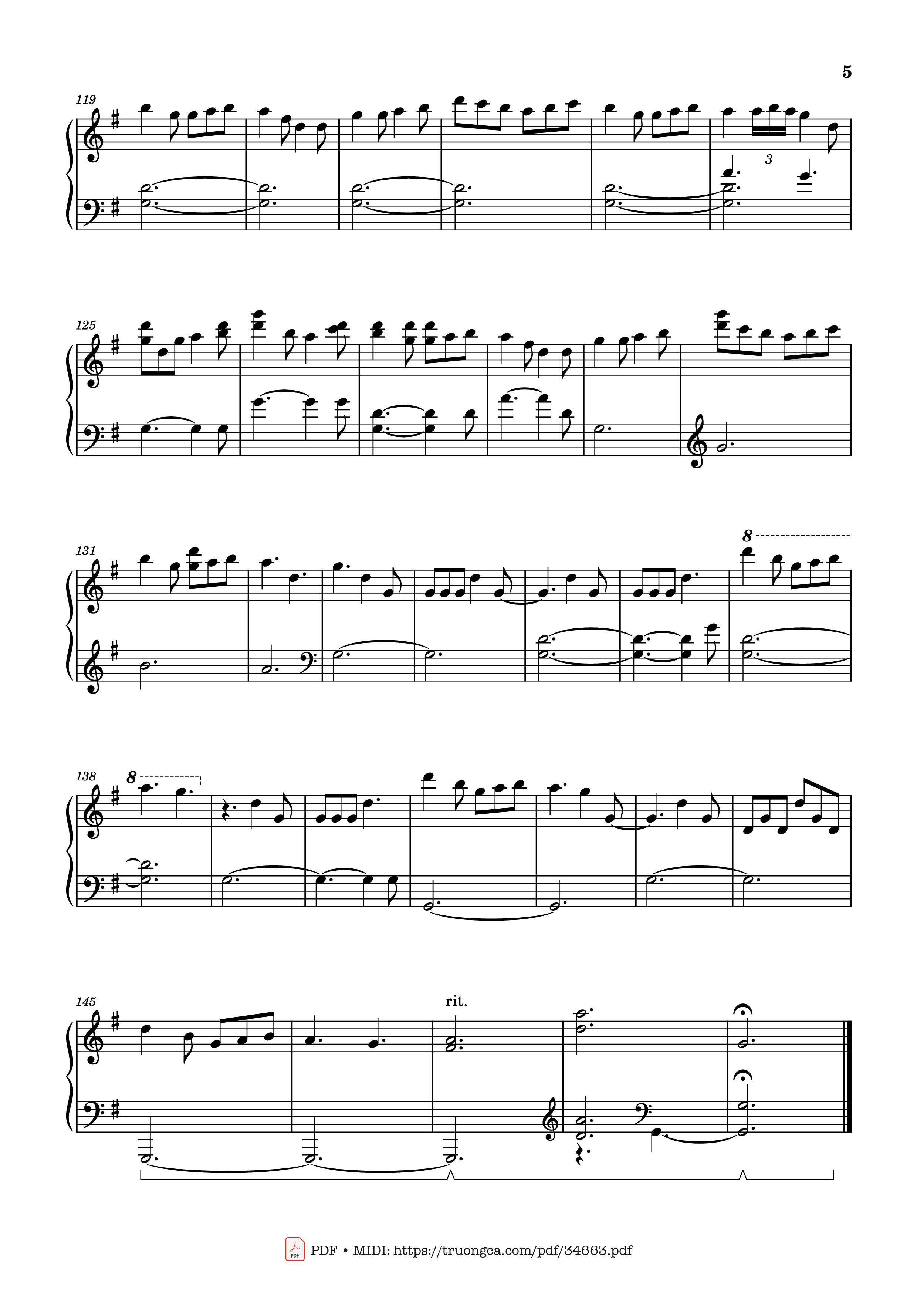 Page 5 of Sheet music PDF Piano I Saw Three Ships Piano - English Christmas carol