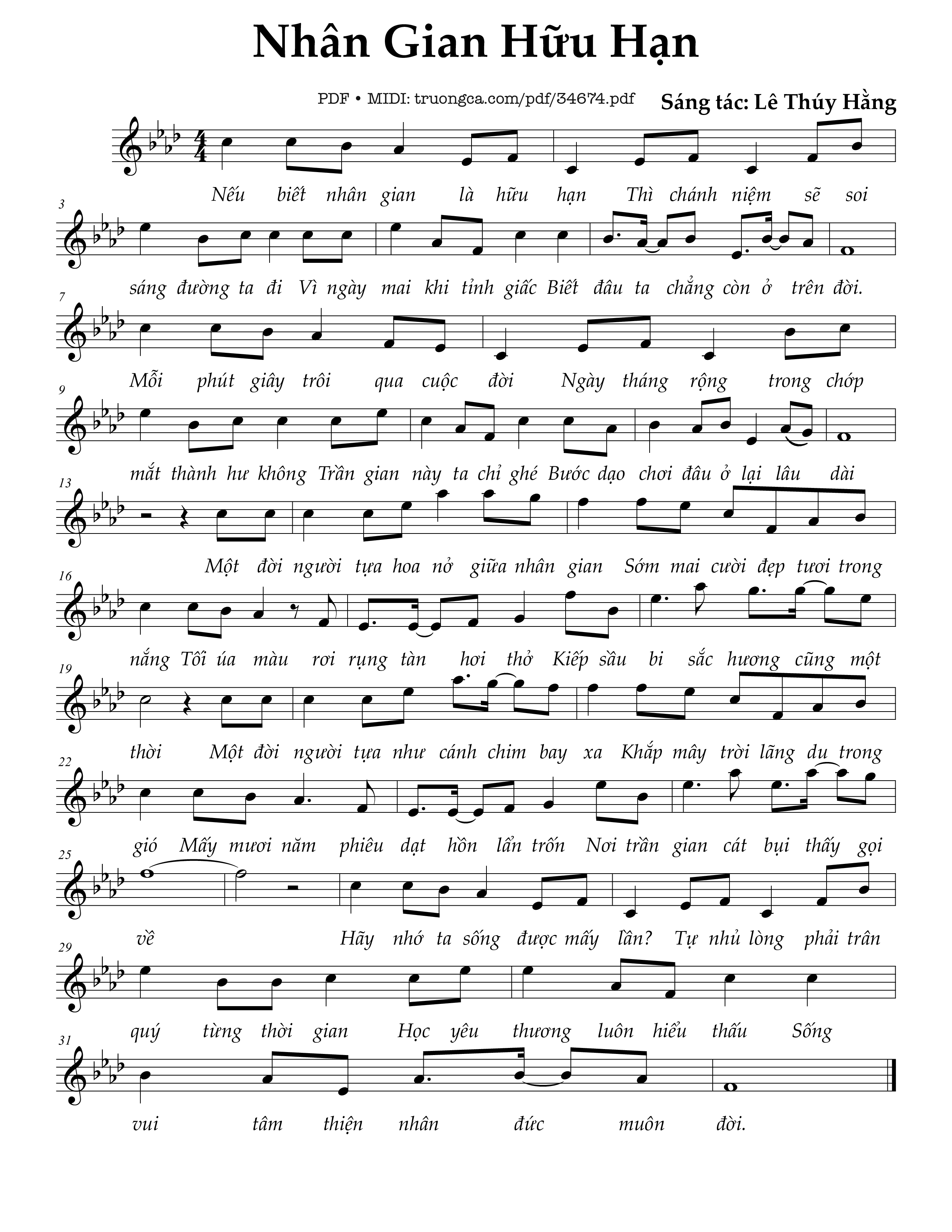 Sheet PDF of Nhân gian hữu hạn