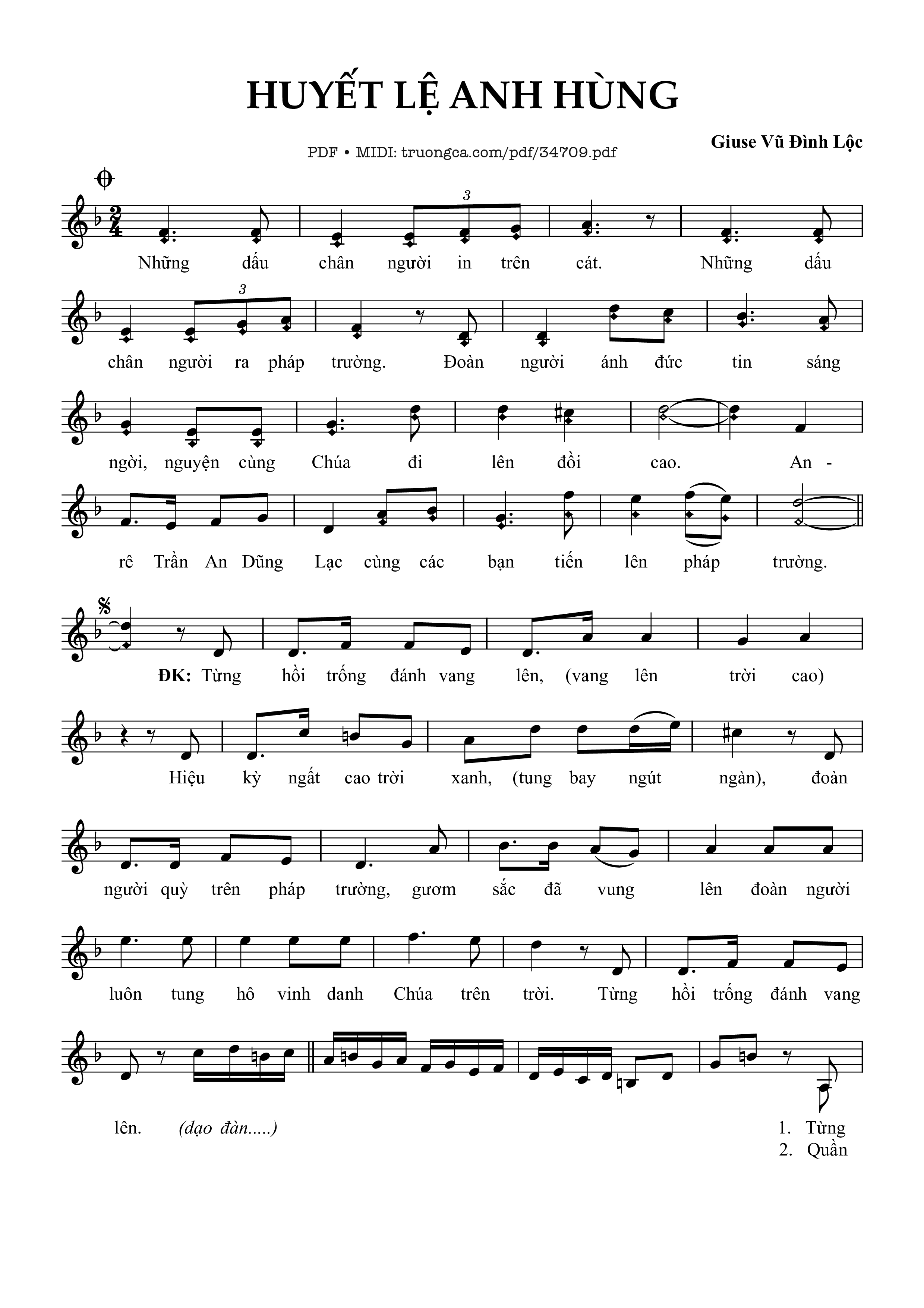 Sheet PDF of Huyết Lệ Anh Hùng