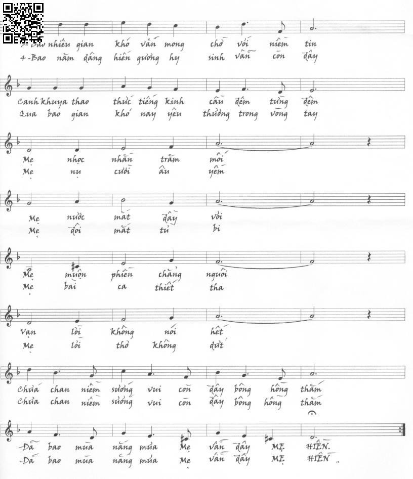 Page 2 of Sheet music PDF Mẹ hiền - Lê Khắc Bình