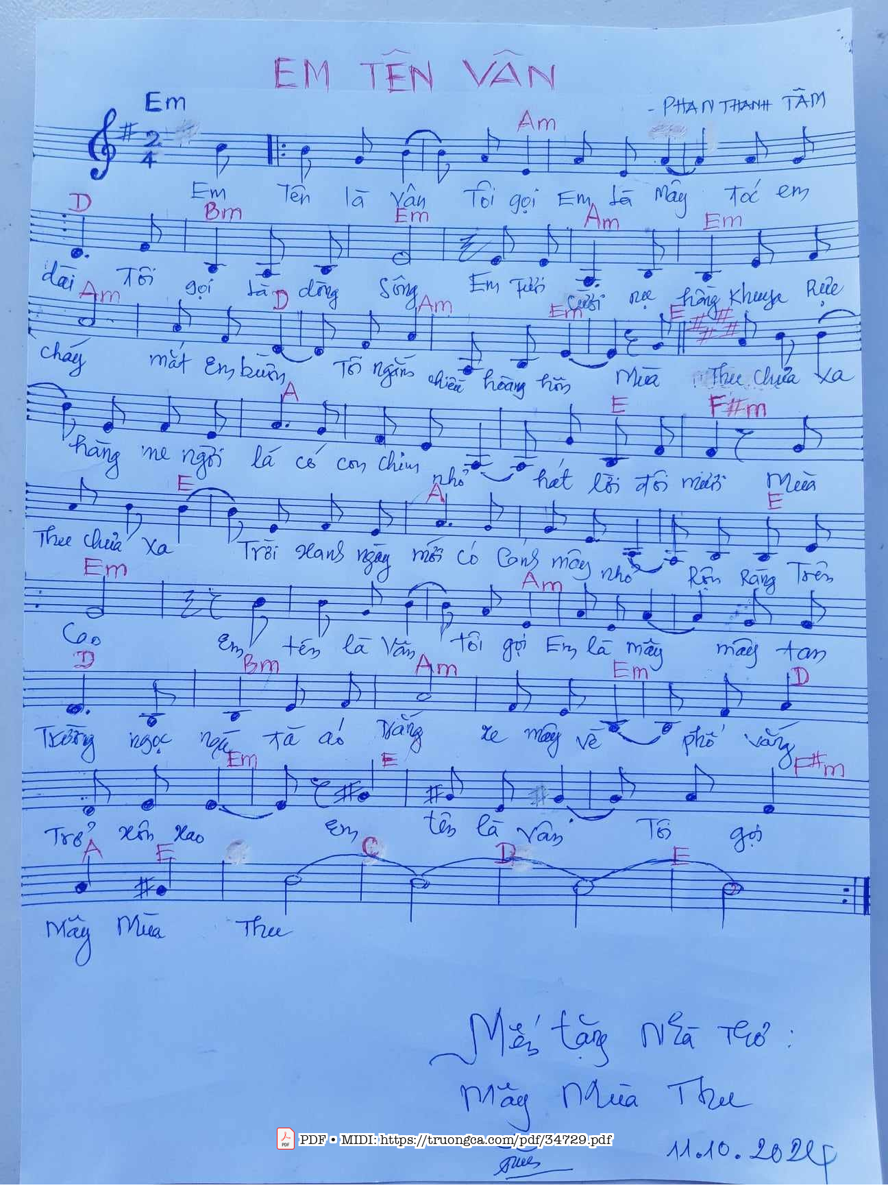 Em tên Vân - Phan Thanh Tâm