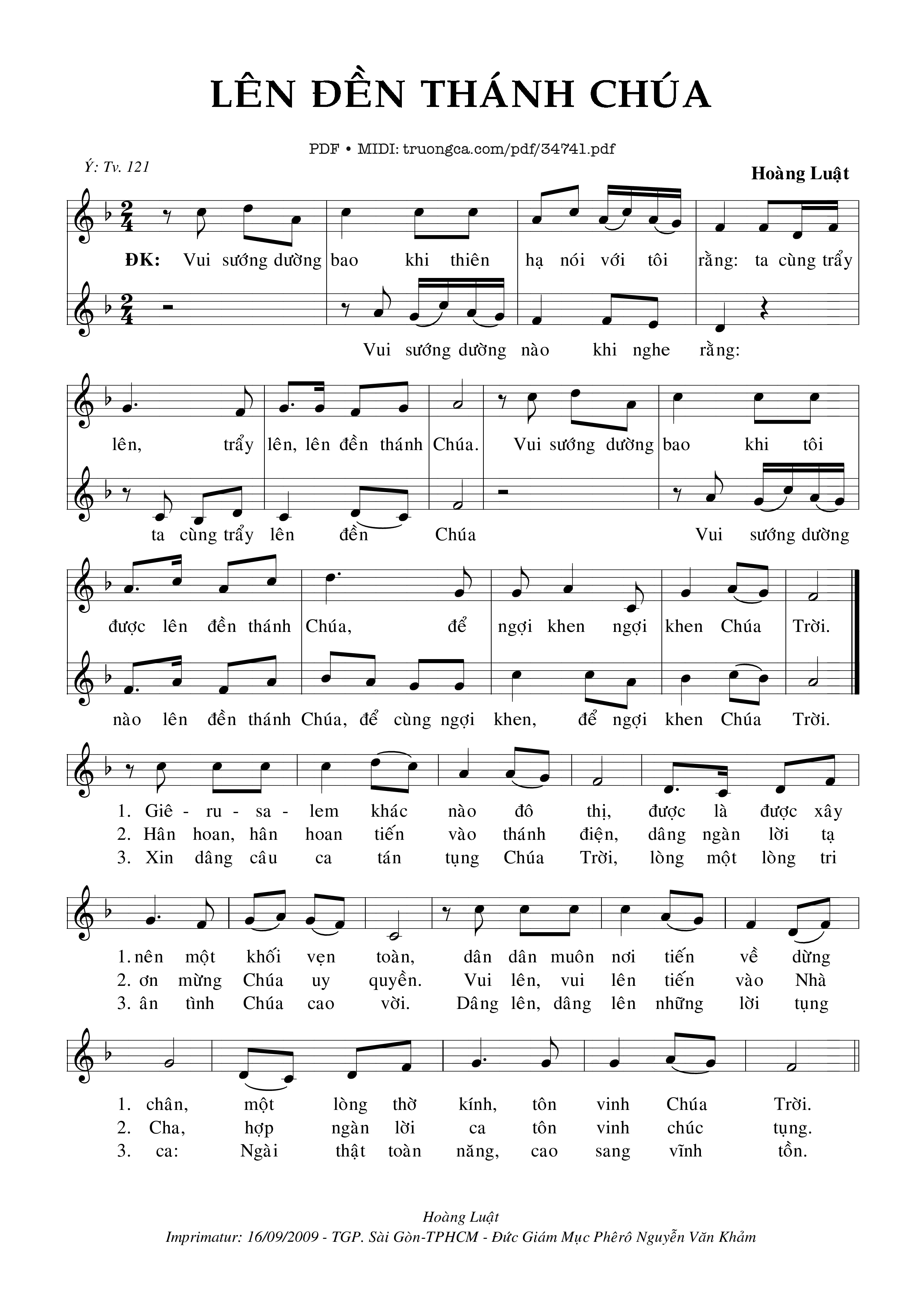 Sheet PDF of Lên Đền Thánh Chúa