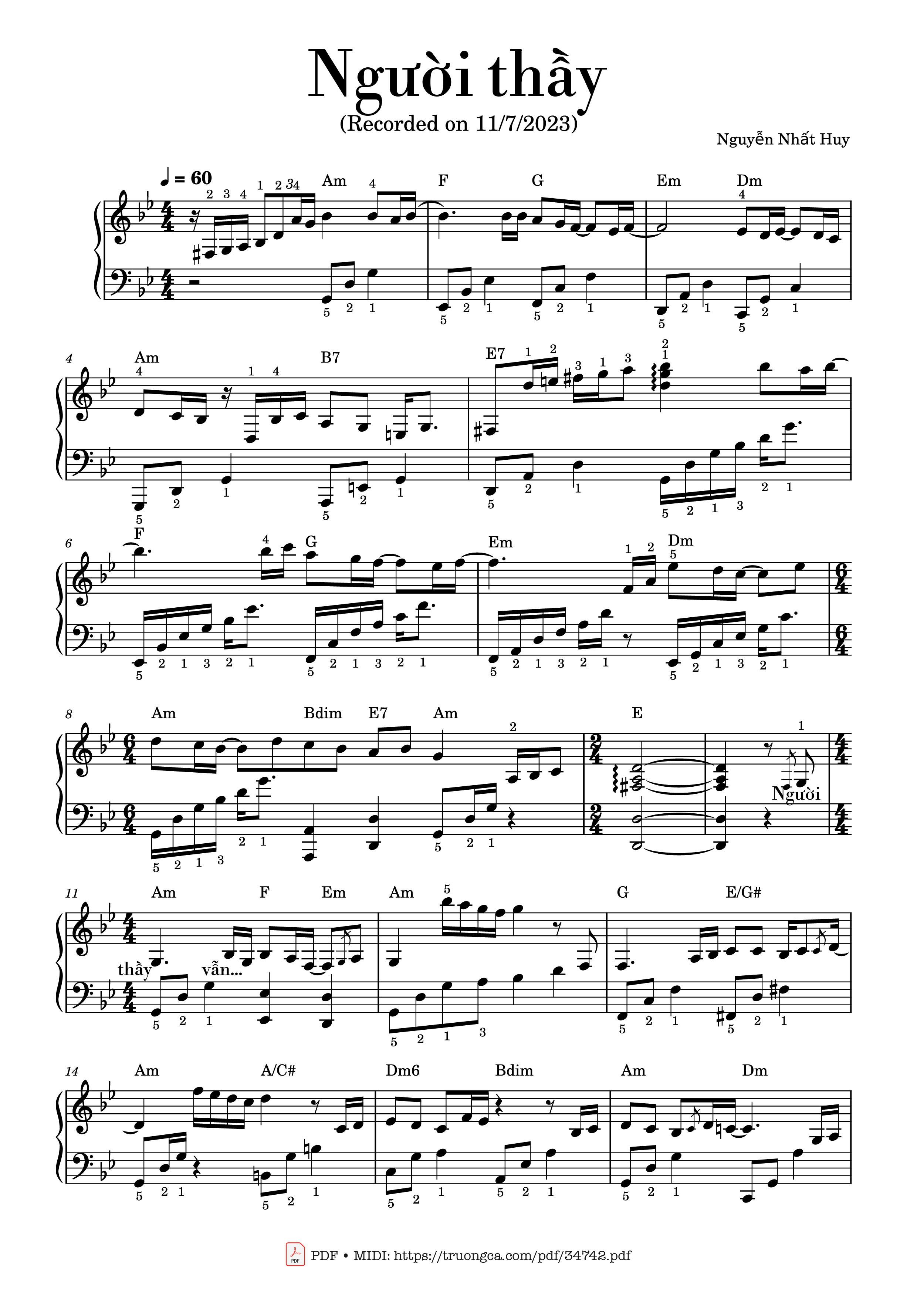 Người thầy Piano Solo