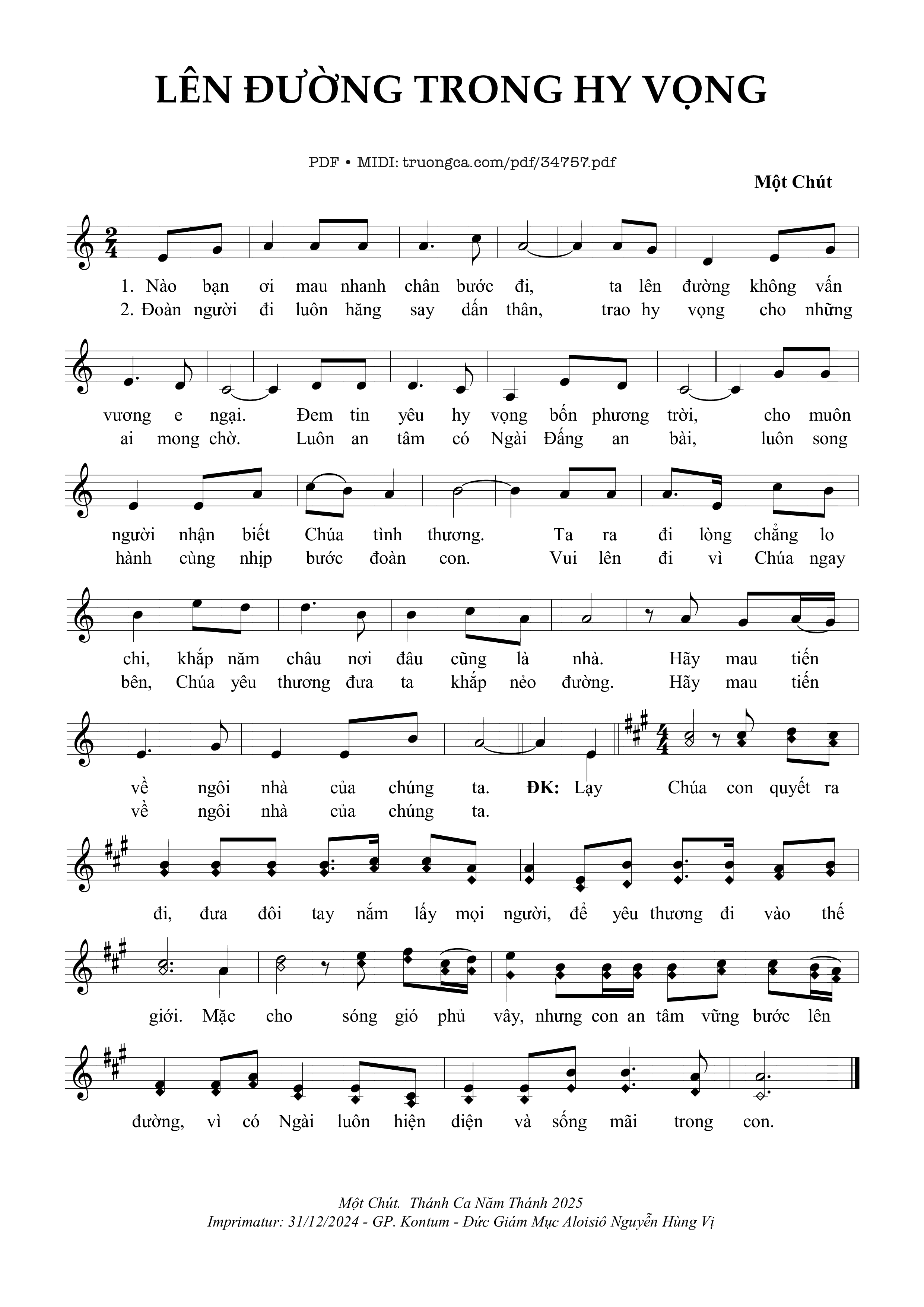 Nào bạn ơi mau nhanh chân bước đi ta lên đường không vấn vương e ngại, Trang 1