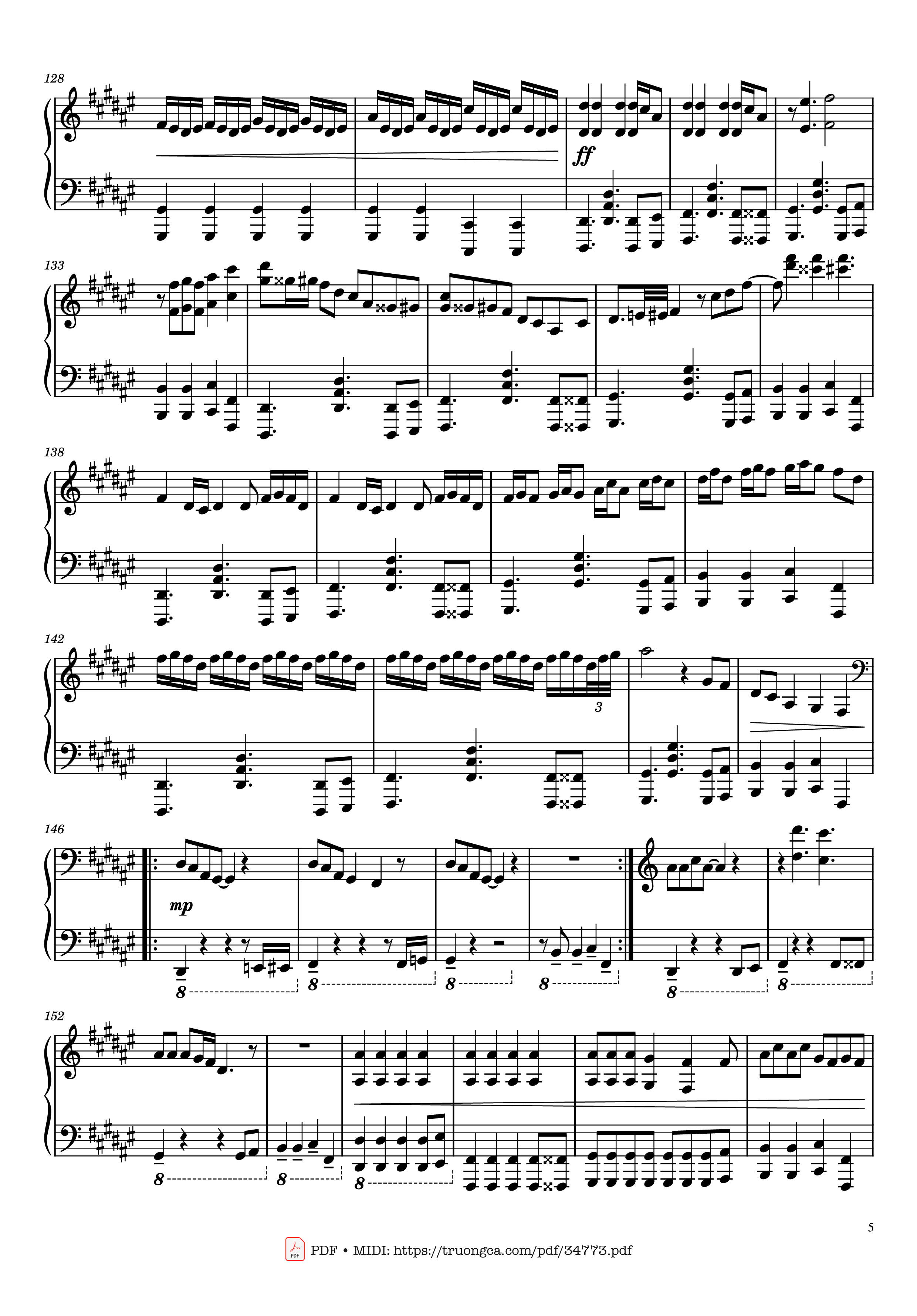 Page 5 of Sheet music PDF Piano Sweet Child o
