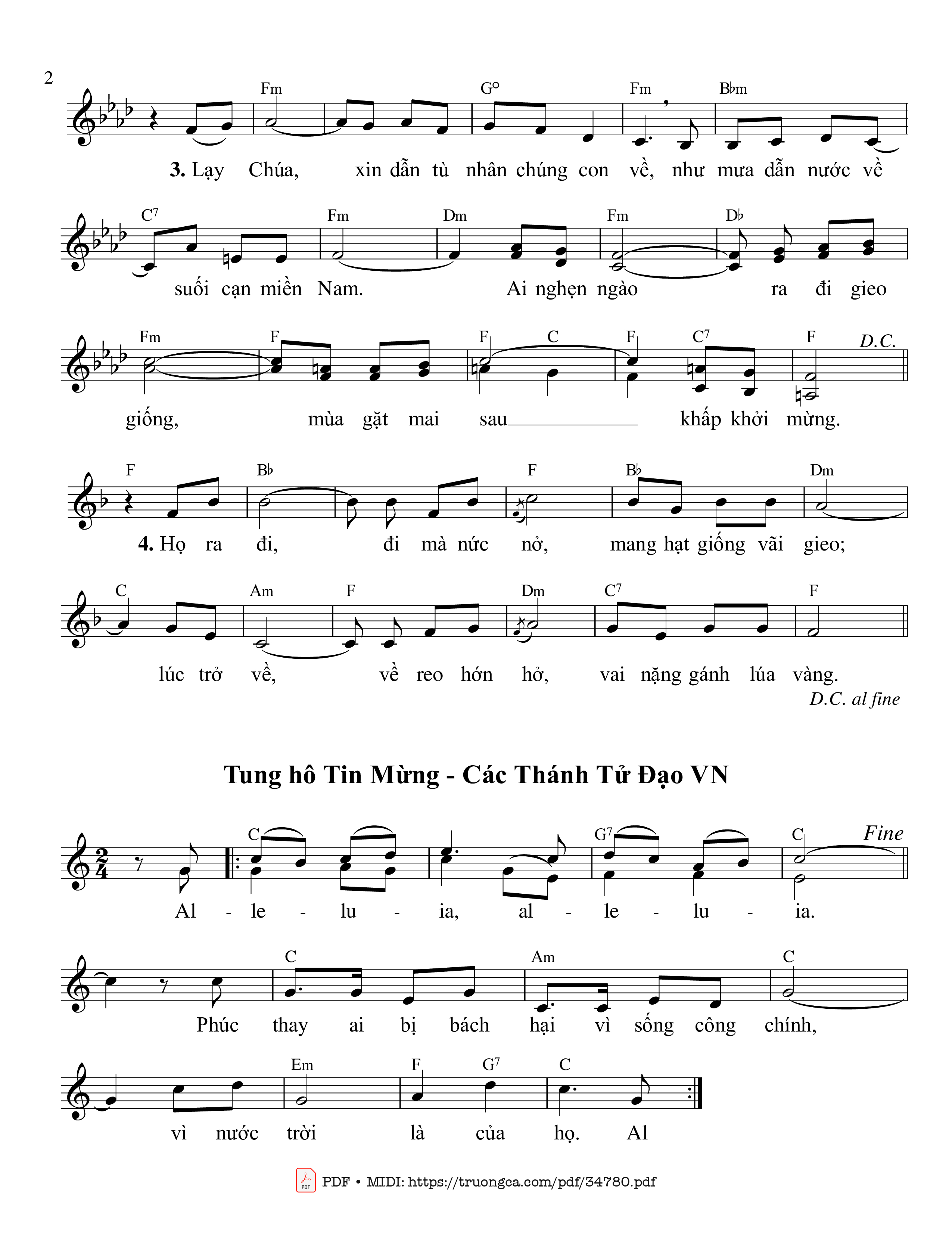 Page 2 of Sheet music PDF Thánh Vịnh 125, Ai Nghẹn Ngào - Ngọc Cẩn