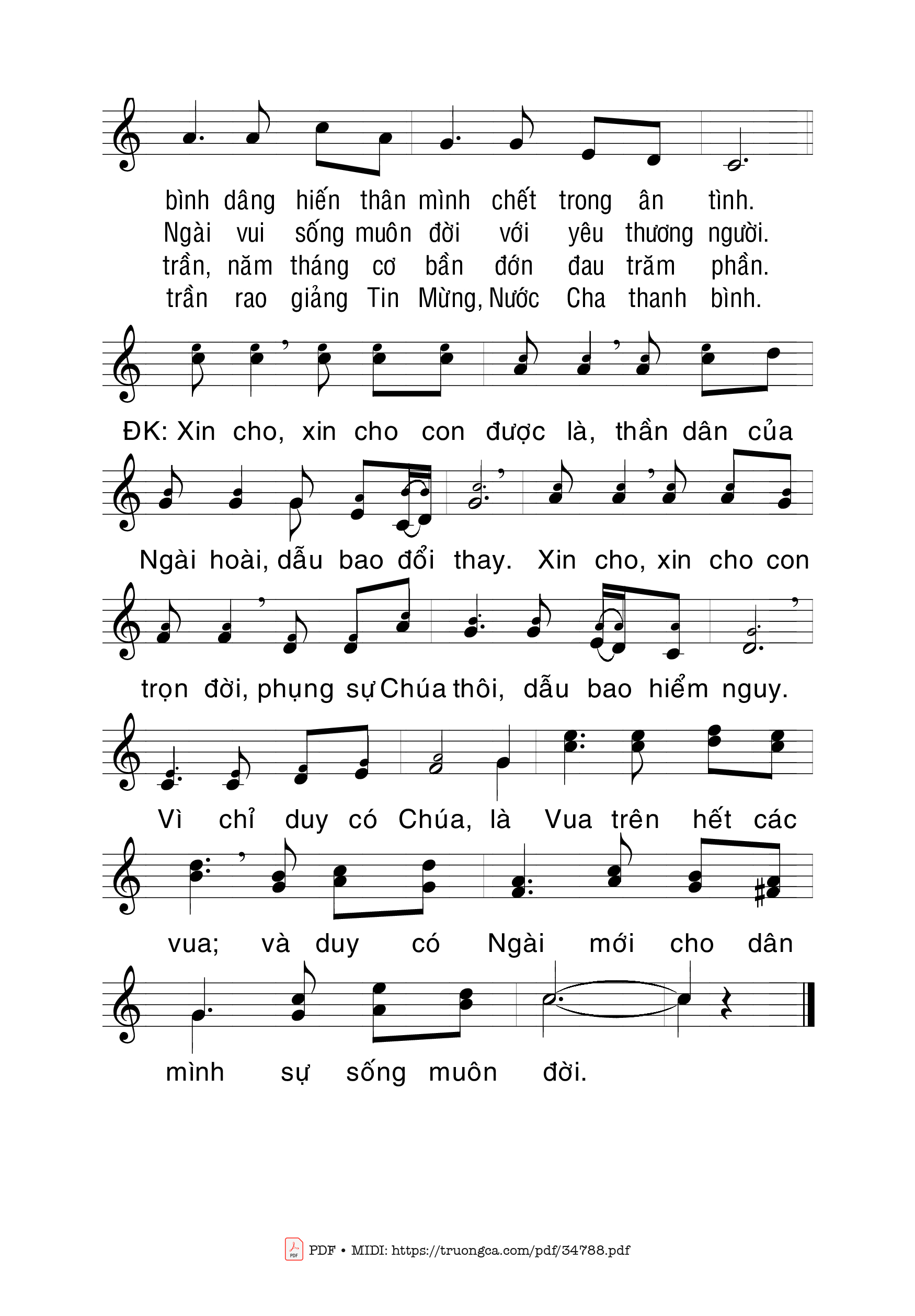 Page 2 of Sheet music PDF Ngài Là Vua - La Thập Tự