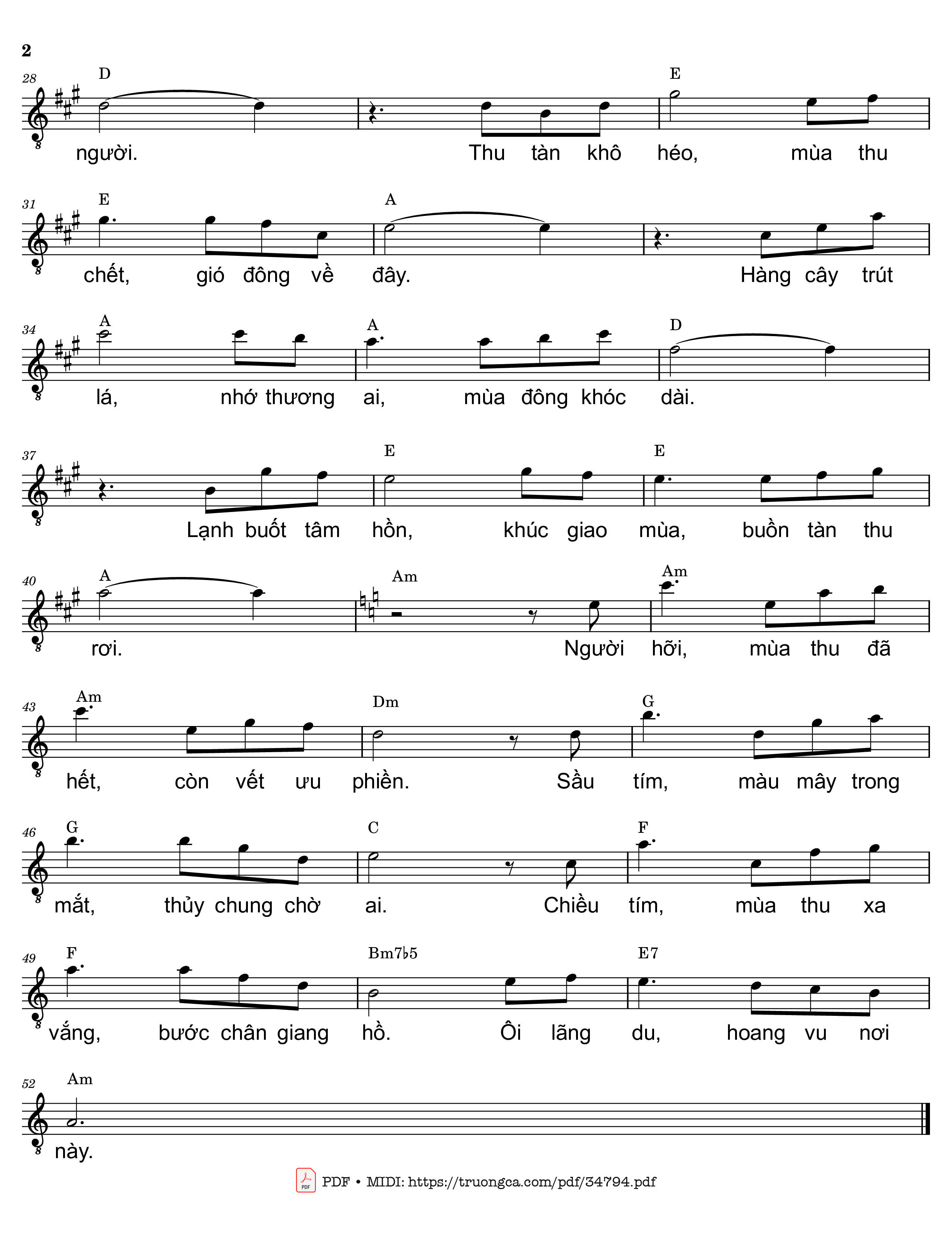 Page 2 of Sheet music PDF Chiều tím tàn thu - Trần Liêu