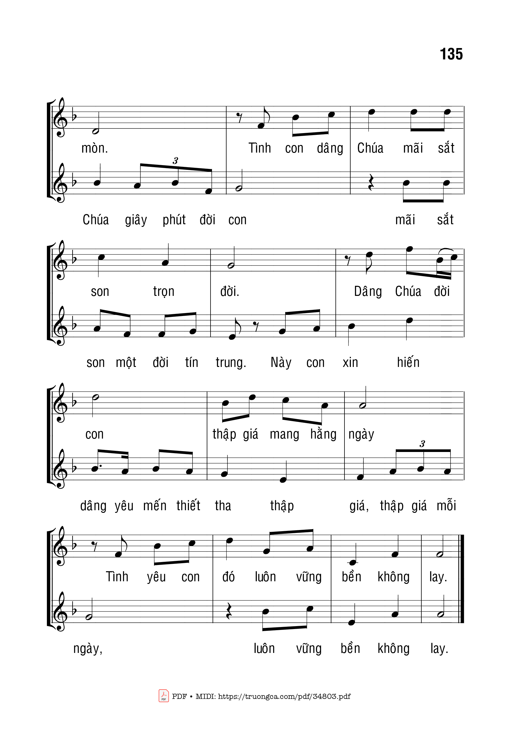 Page 2 of Sheet music PDF Dâng Chúa Đời Con - Bạch Vân