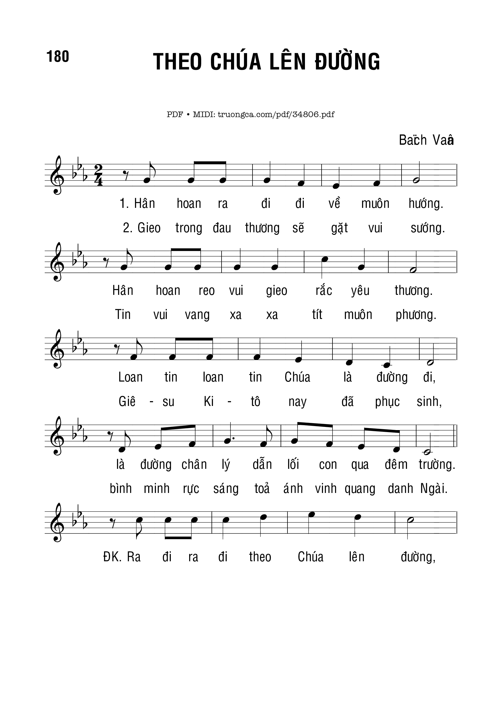 Sheet PDF of Theo Chúa Lên Đường