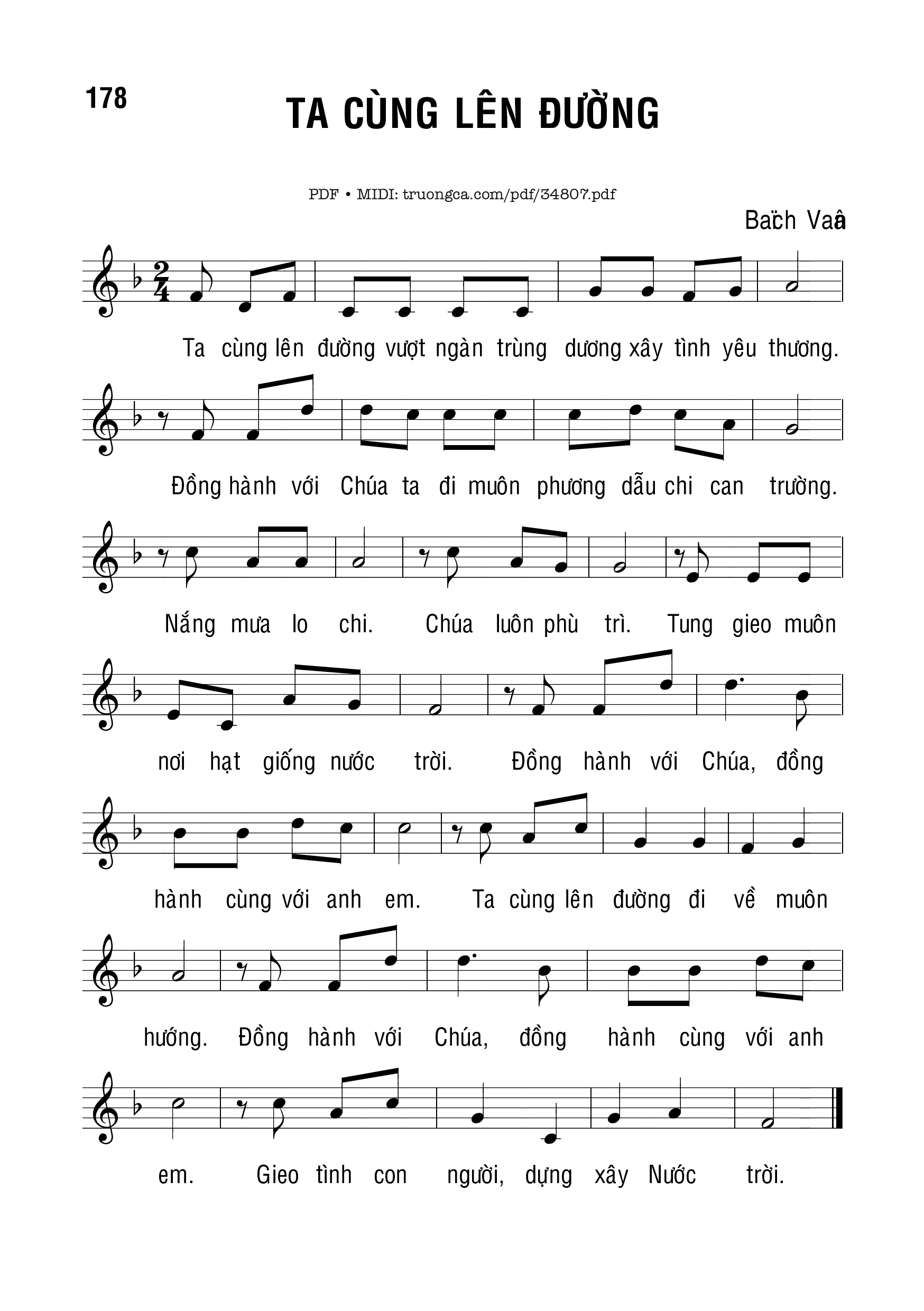 Page 1 of Sheet music PDF Ta Cùng Lên Đường - Bạch Vân