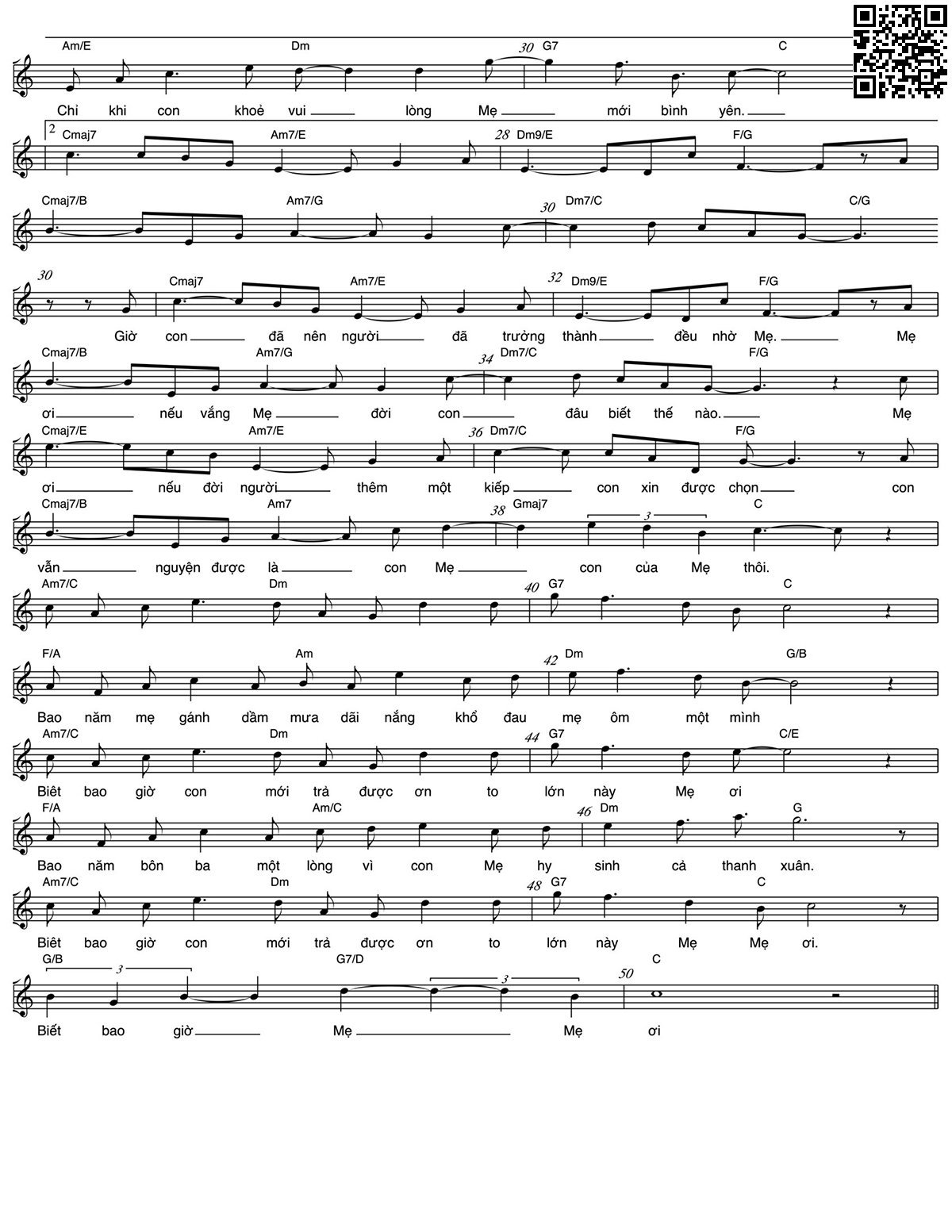 Page 2 of Sheet music PDF Mẹ ơi - Phạm Năng Tùng
