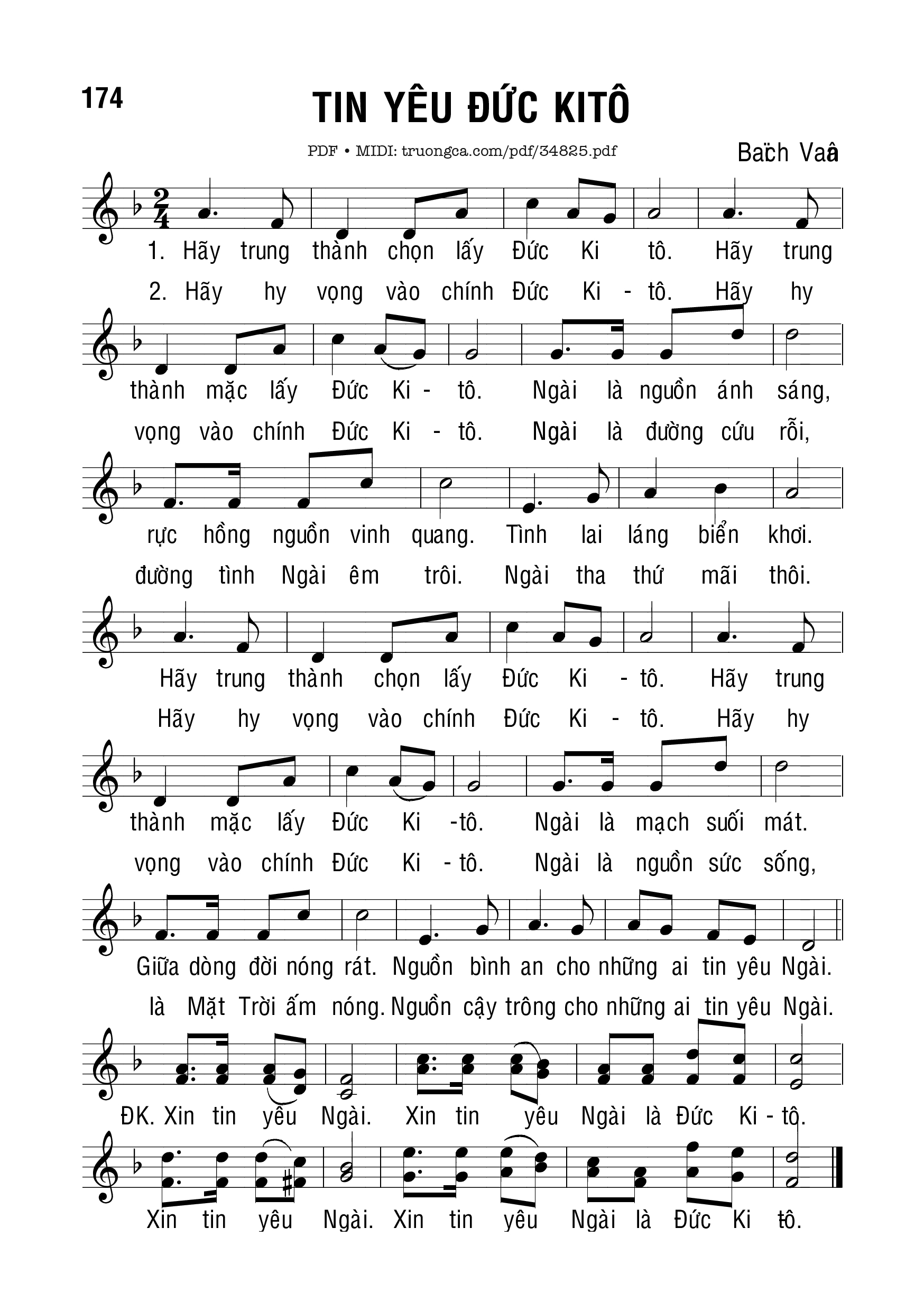 Sheet PDF of Tin Yêu Đức Kitô