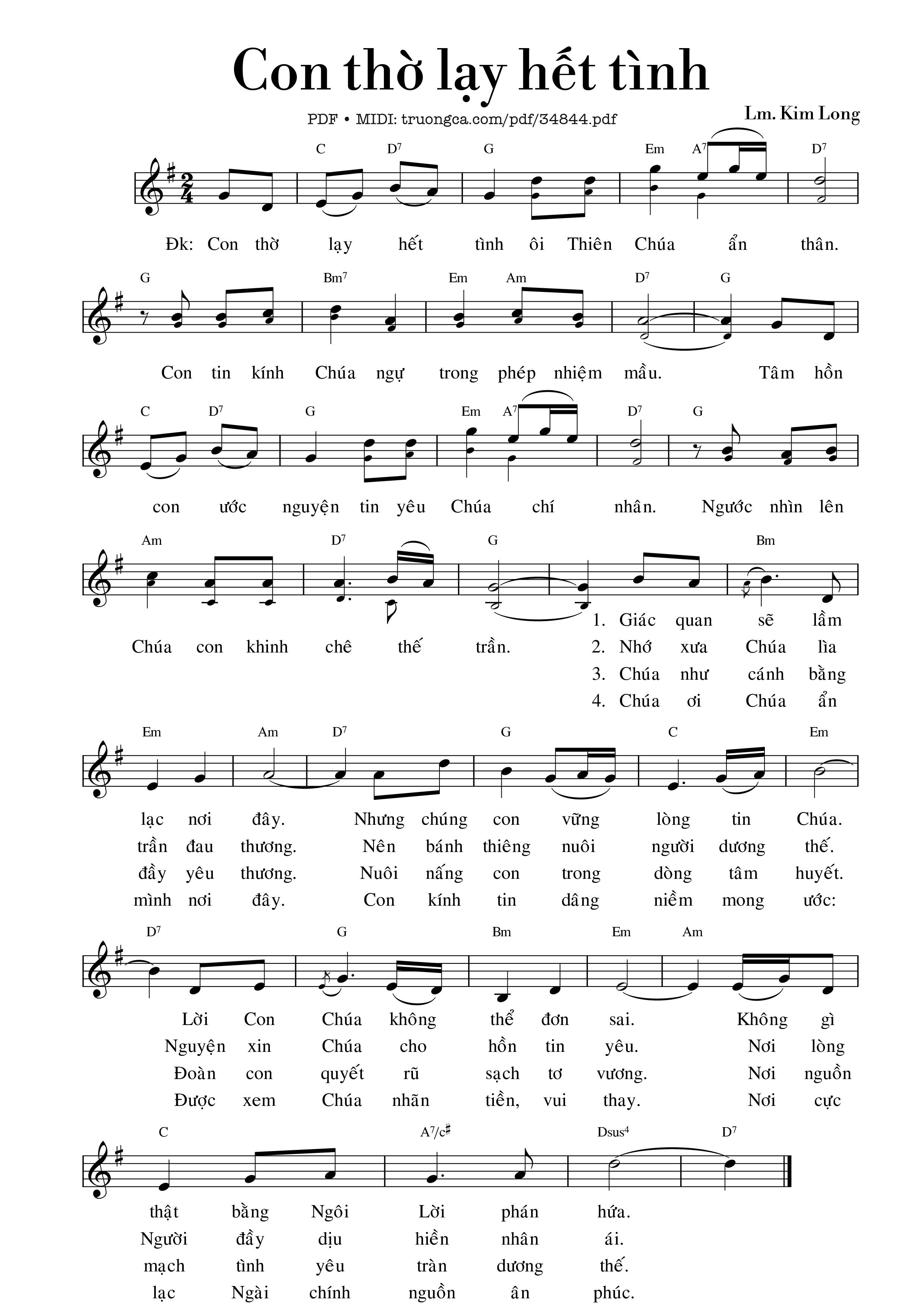 Sheet PDF of Con thờ lạy hết tình