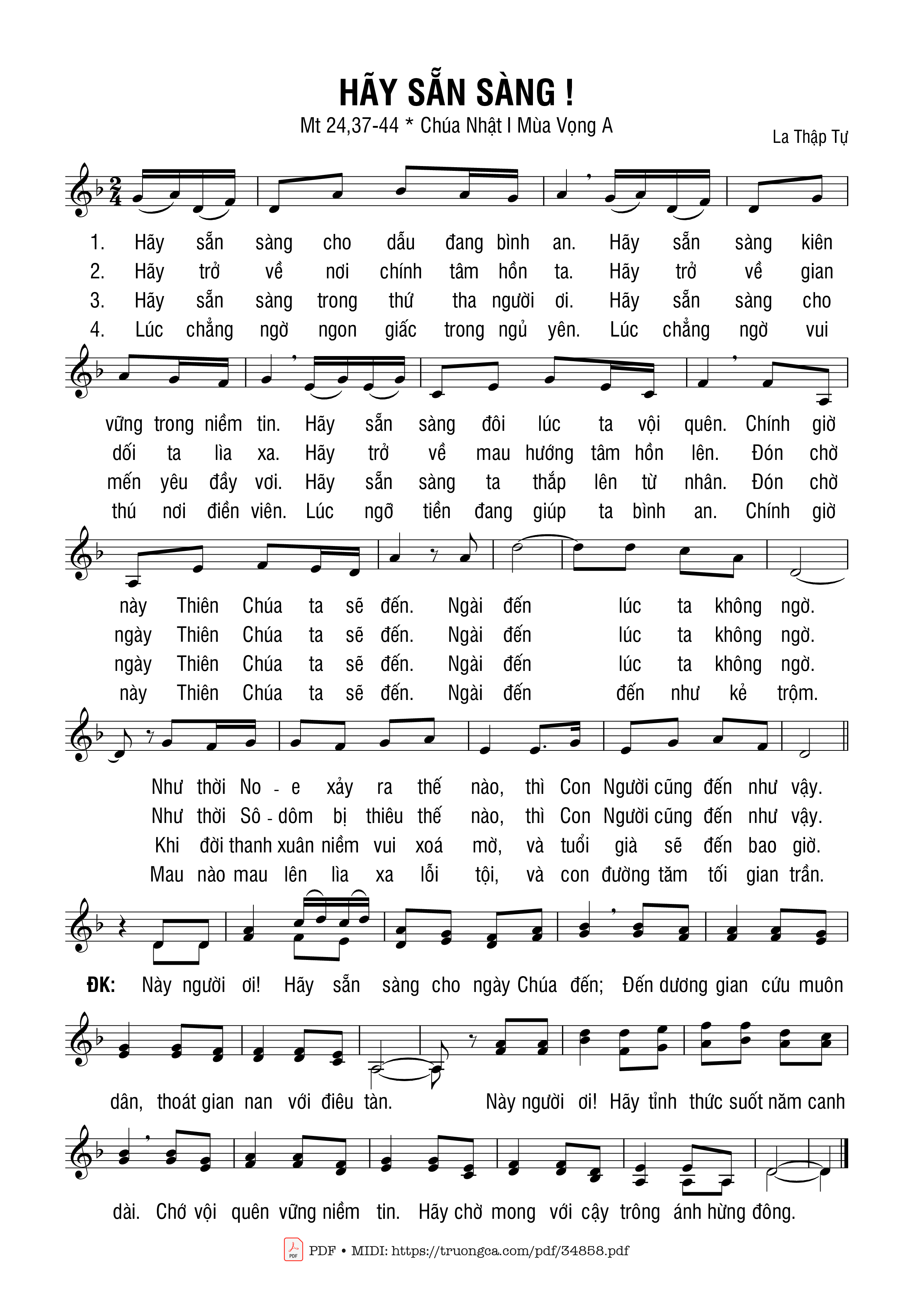Hãy Sẵn Sàng - La Thập Tự